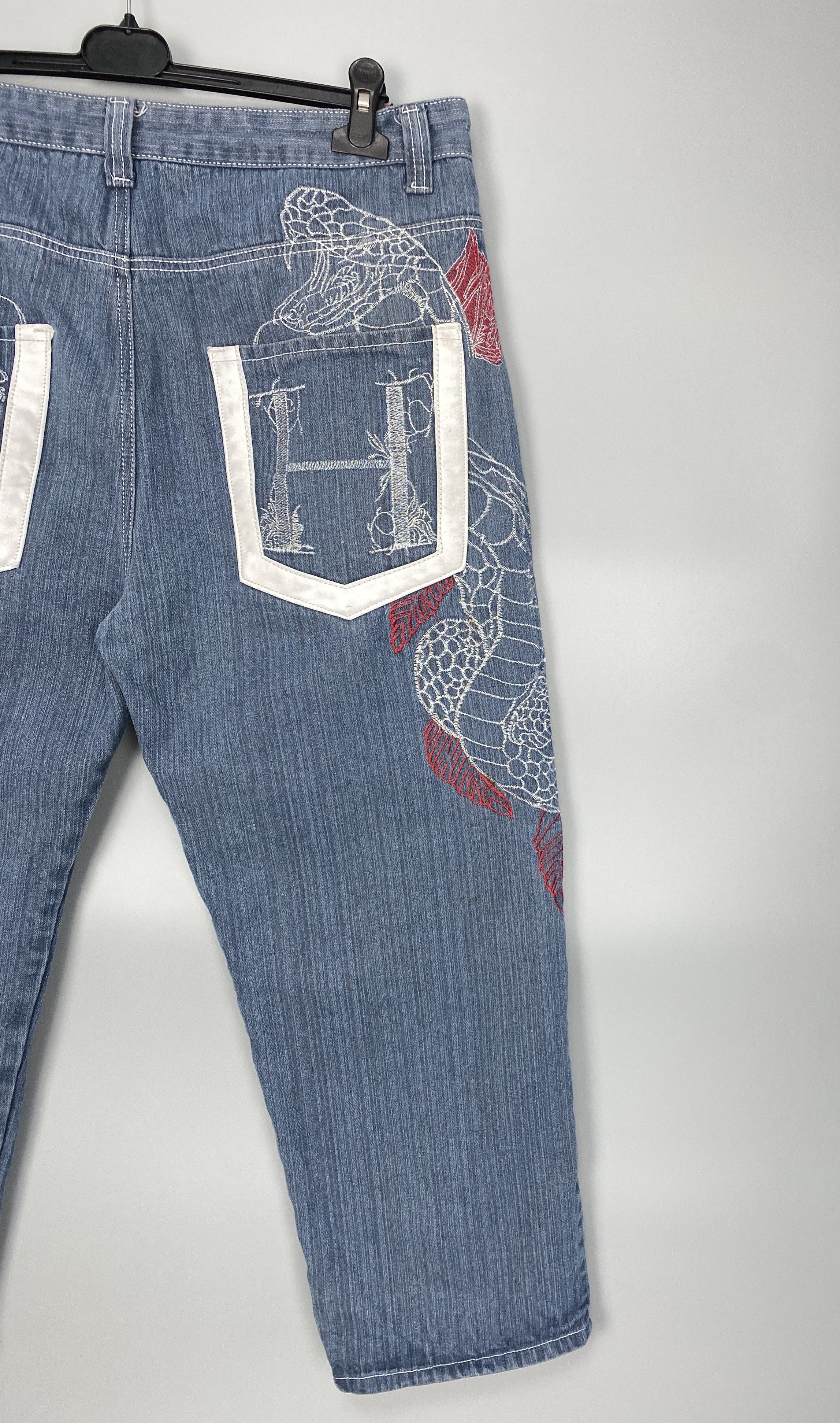 Japanese Brand Vintage Crown Holder Japanese Printed Jeans Ed Hardy Style Size US 38 / EU 54 - 8 Thumbnail