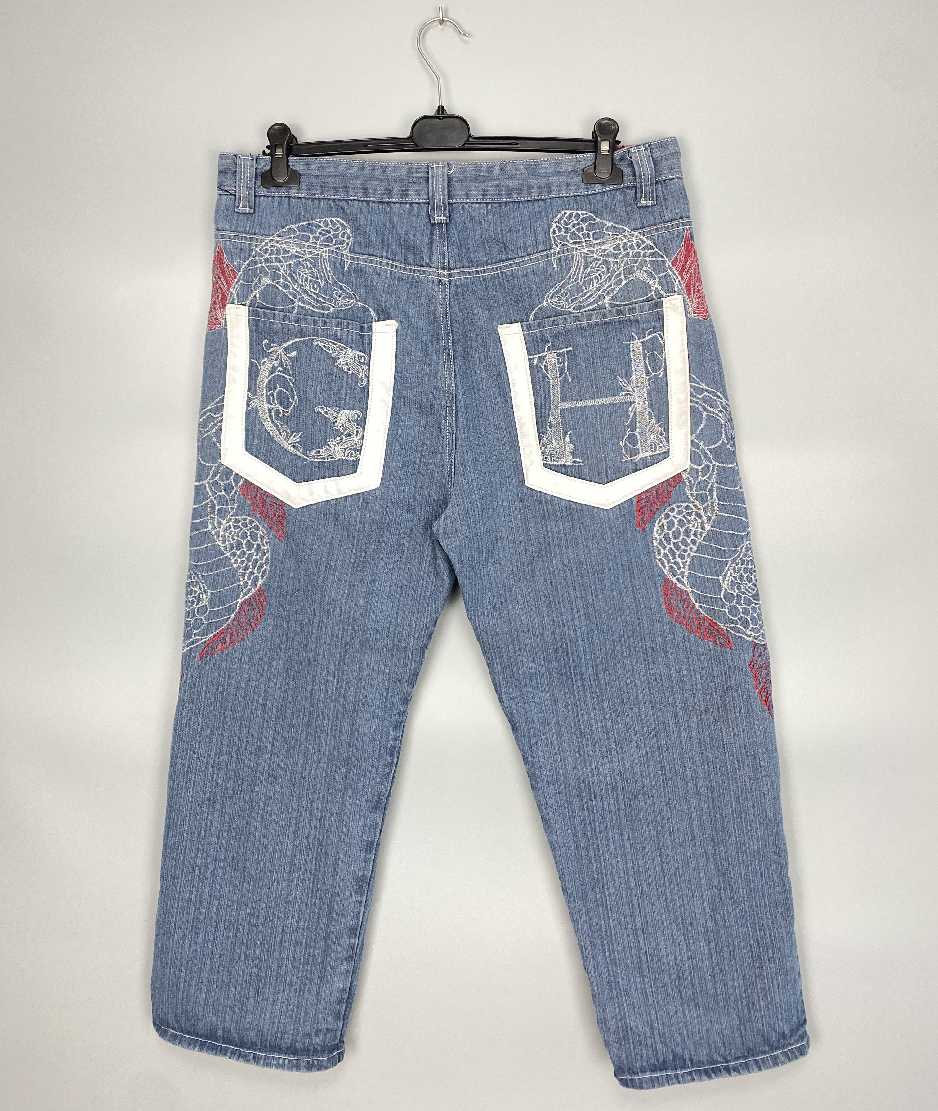 Japanese Brand Vintage Crown Holder Japanese Printed Jeans Ed Hardy Style Size US 38 / EU 54 - 6 Thumbnail