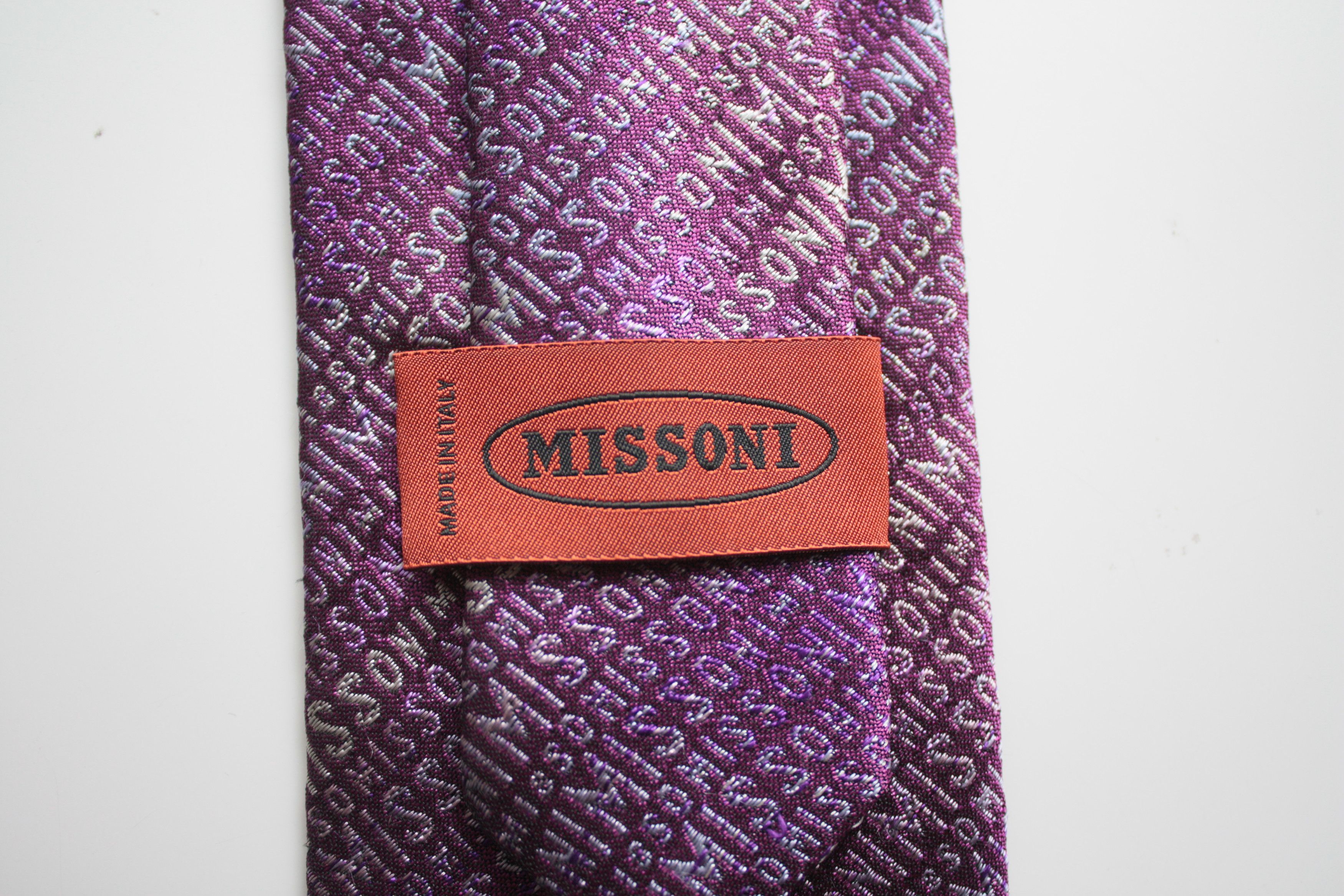 Missoni Missoni Silk Purple Tie Made In Italy Size ONE SIZE - 4 Thumbnail