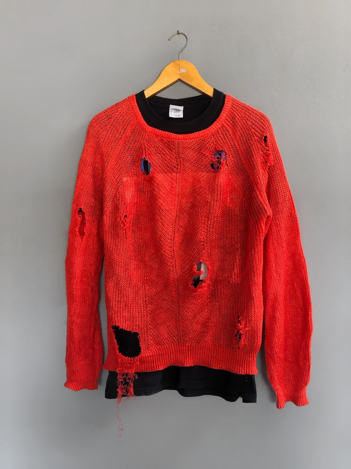 Japanese Brand Distressed Comme Ca Ism Grunge knitted
