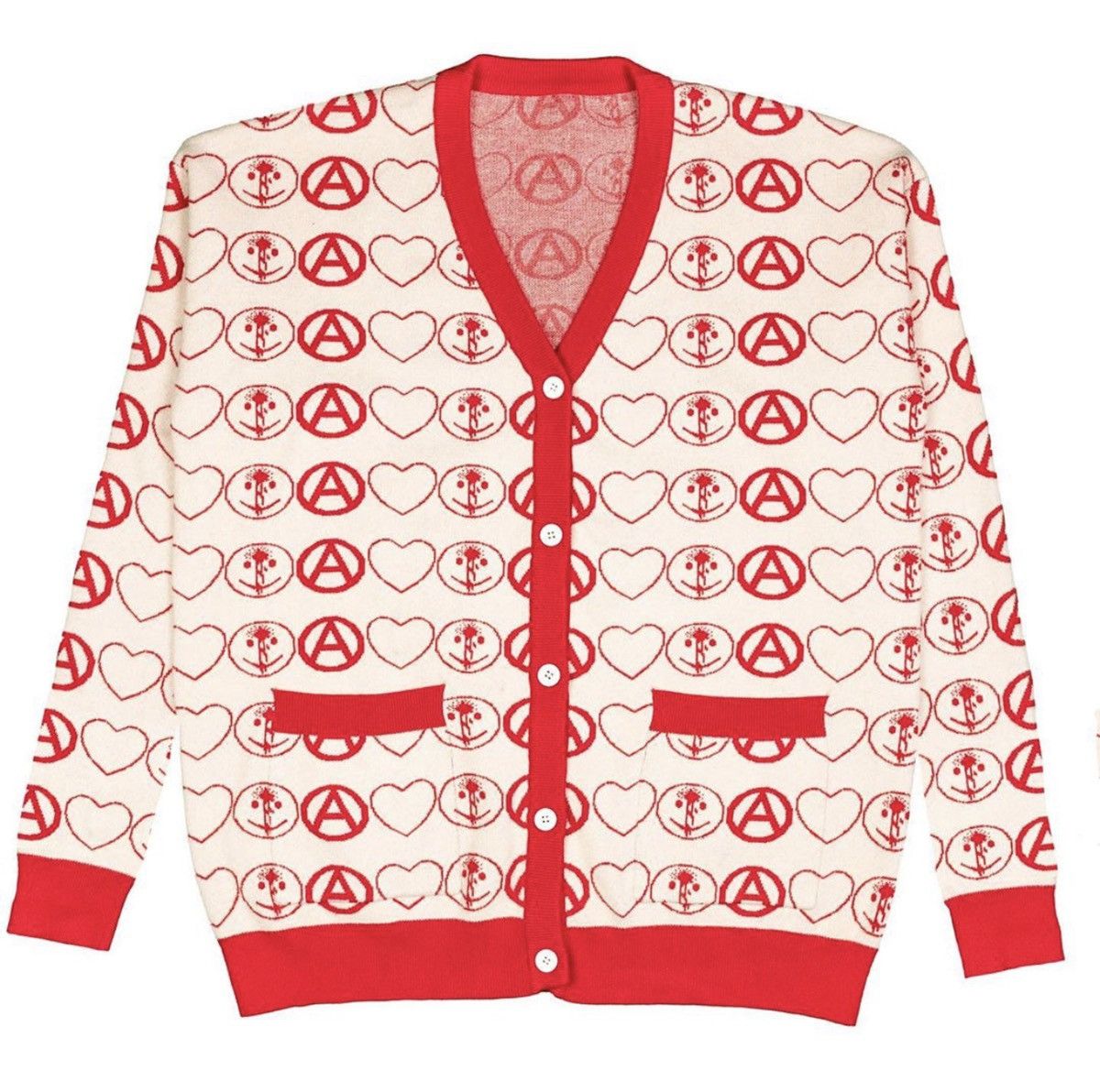 Absent Red Ice Cream Cardigan Size US XL / EU 56 / 4 - 2 Thumbnail