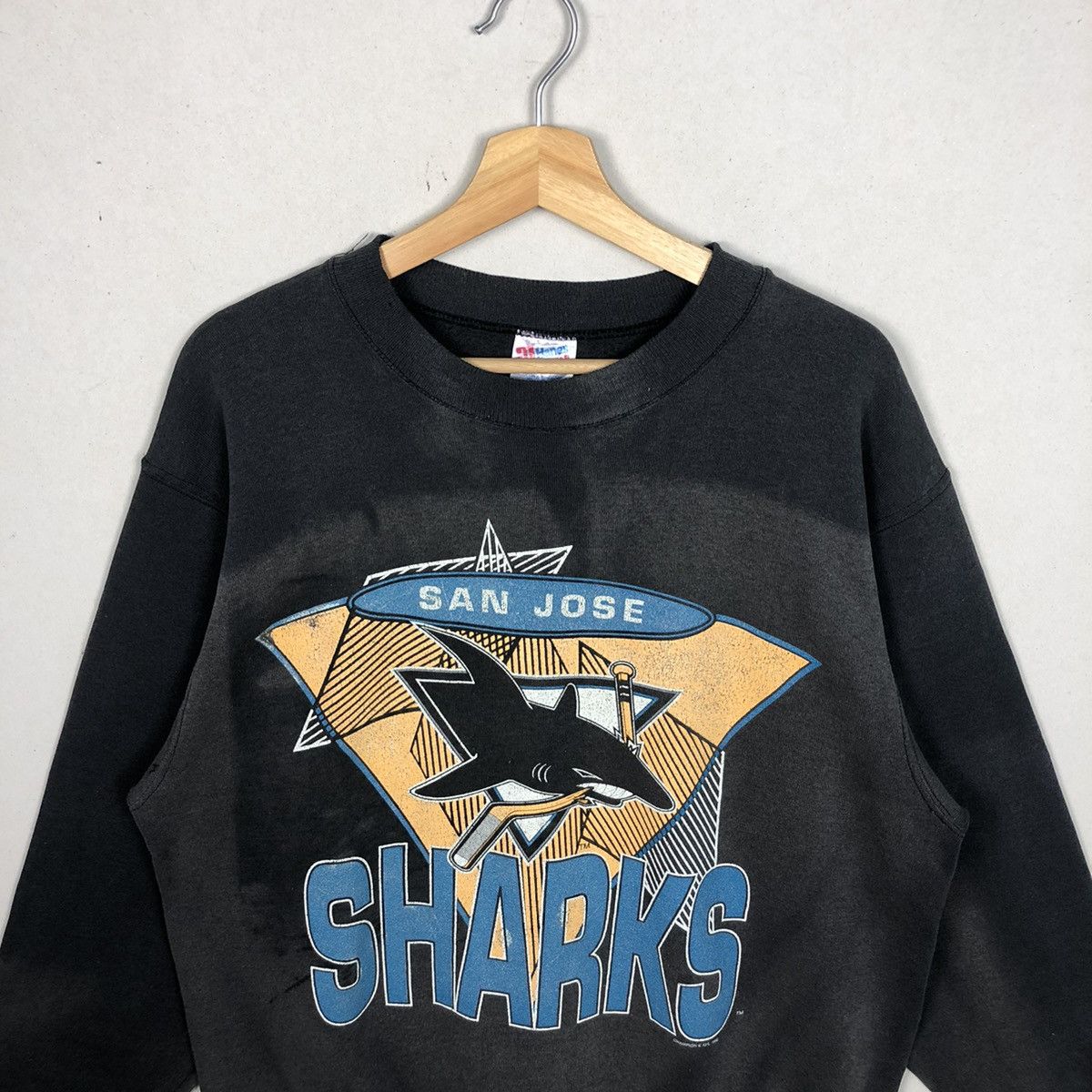 NFL Thrashed 90’s Sun Jose Sharks Faded Sweatshirt ERD GRUNGE Size US L / EU 52-54 / 3 - 3 Thumbnail