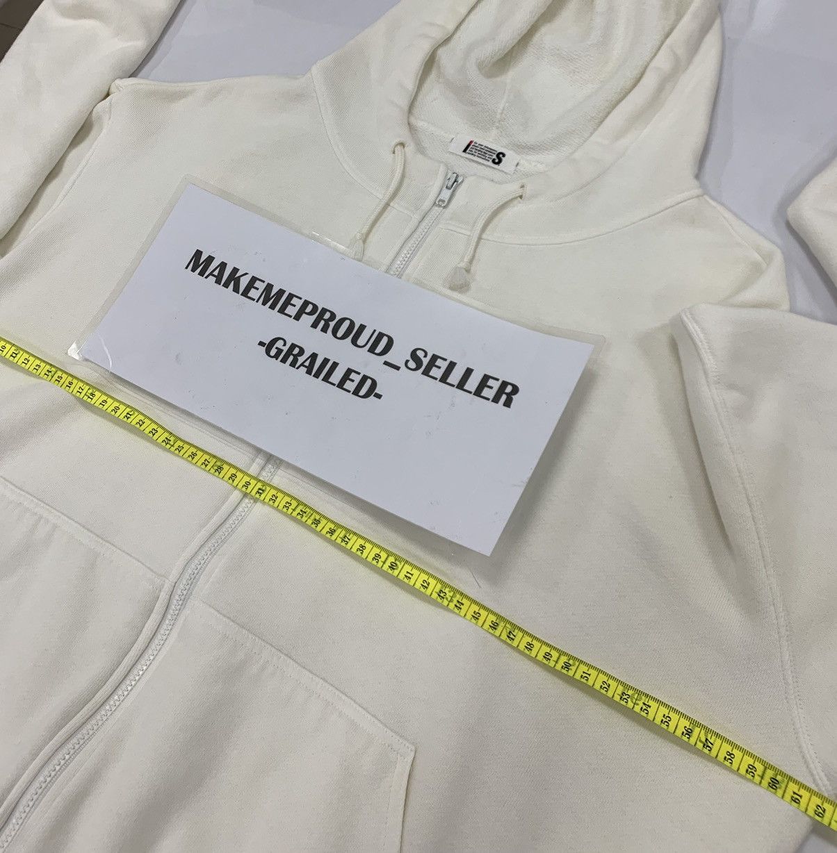 Issey Miyake Issey Miyake IS Care Label Logo Hoodie White Sz M Size US M / EU 48-50 / 2 - 15 Thumbnail