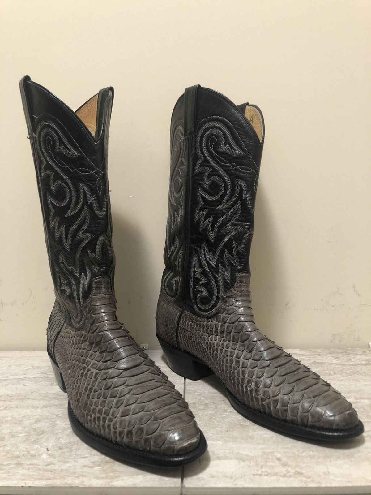 Justin Vintage Justin’s Grey Python Cowboy Western Boots | Grailed