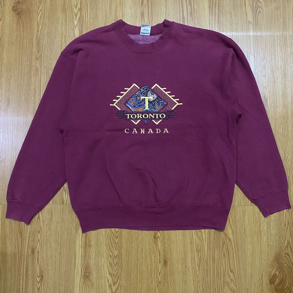 Fruit Of The Loom × Vintage Vintage Toronto Canada Embroidery Logo Sweatshirt Size US L / EU 52-54 / 3 - 1 Thumbnail