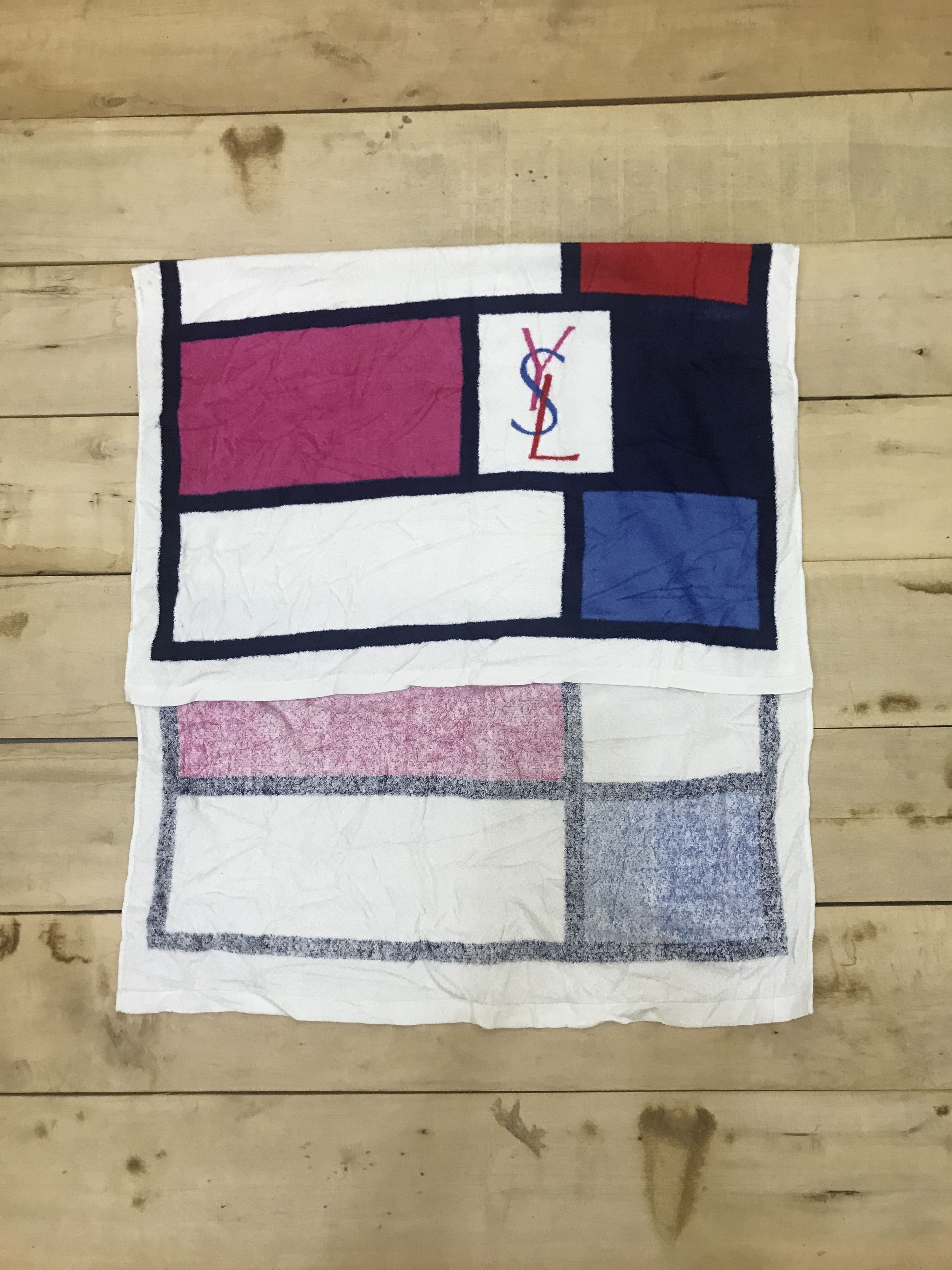 Vintage × Yves Saint Laurent W39 LOT 3 YSL BATH TOWEL RARE DESIGN Size ONE SIZE - 5 Thumbnail