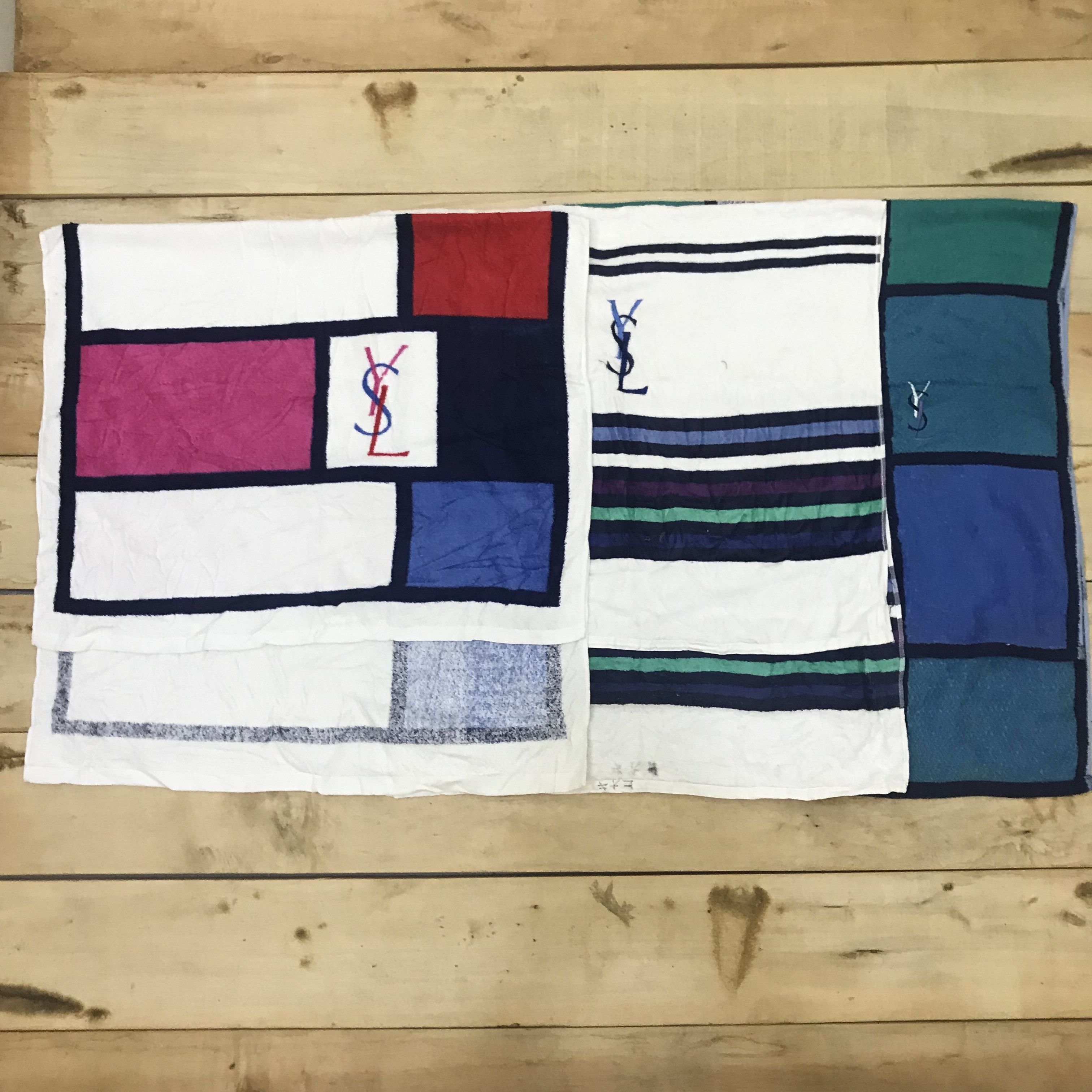 Vintage × Yves Saint Laurent W39 LOT 3 YSL BATH TOWEL RARE DESIGN Size ONE SIZE - 1 Thumbnail