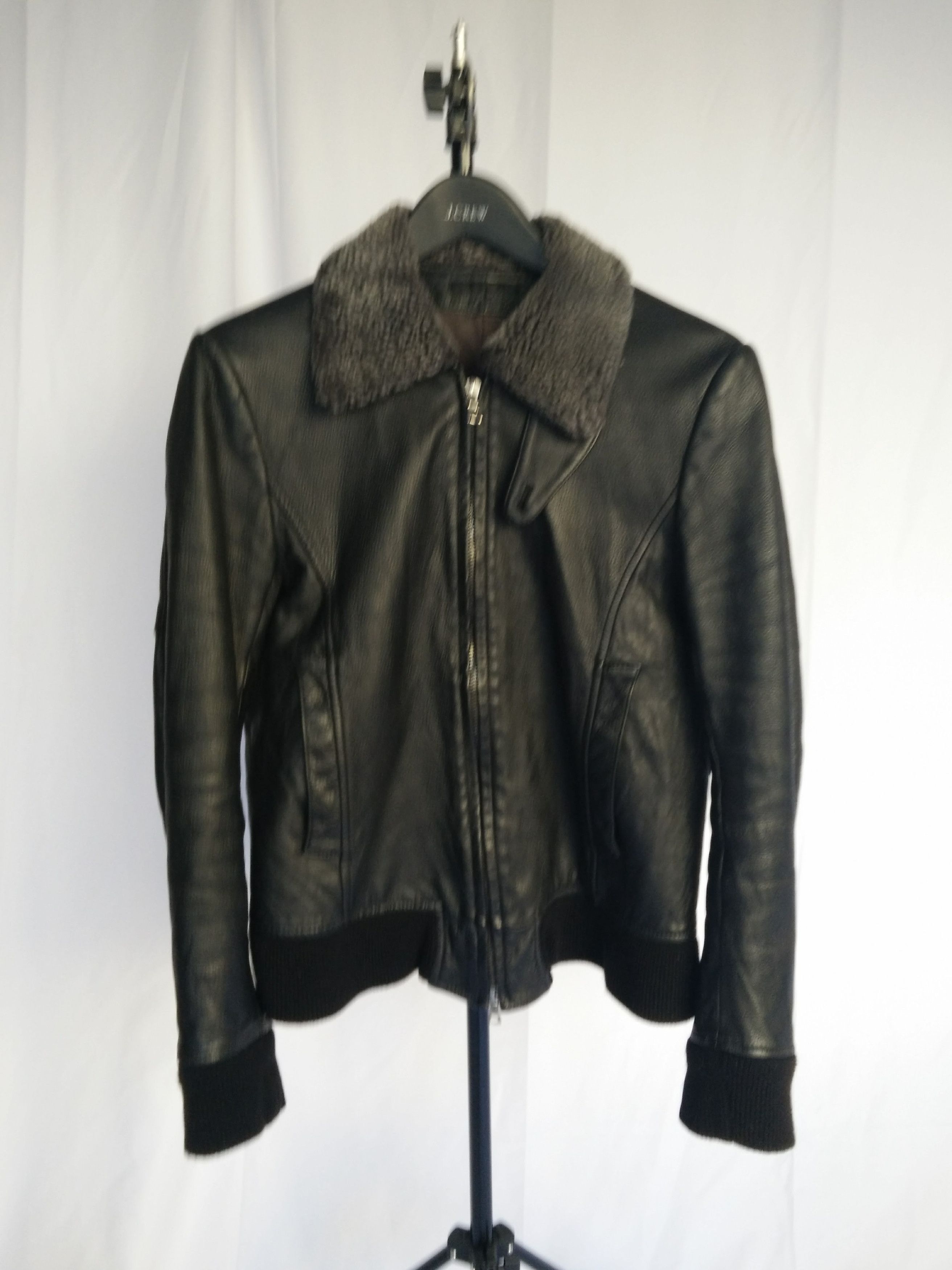 The Viridi-anne Silk-Lined Leather Bomber with Shearling Size US S / EU 44-46 / 1 - 5 Thumbnail