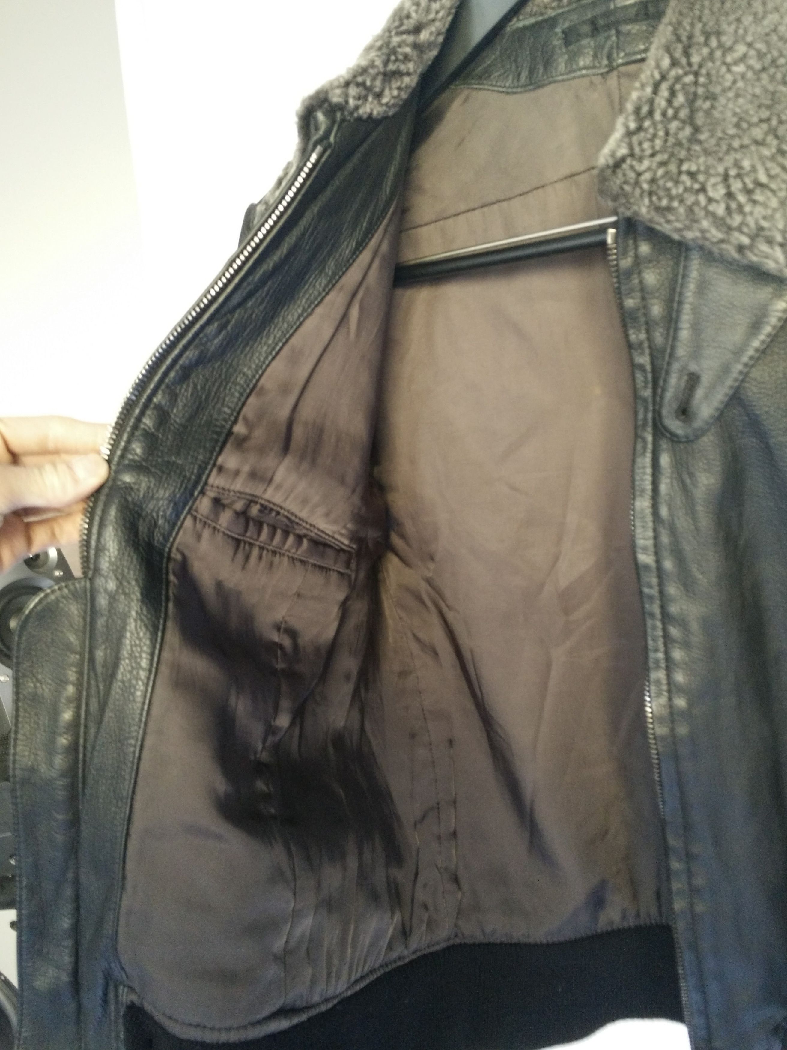 The Viridi-anne Silk-Lined Leather Bomber with Shearling Size US S / EU 44-46 / 1 - 7 Thumbnail