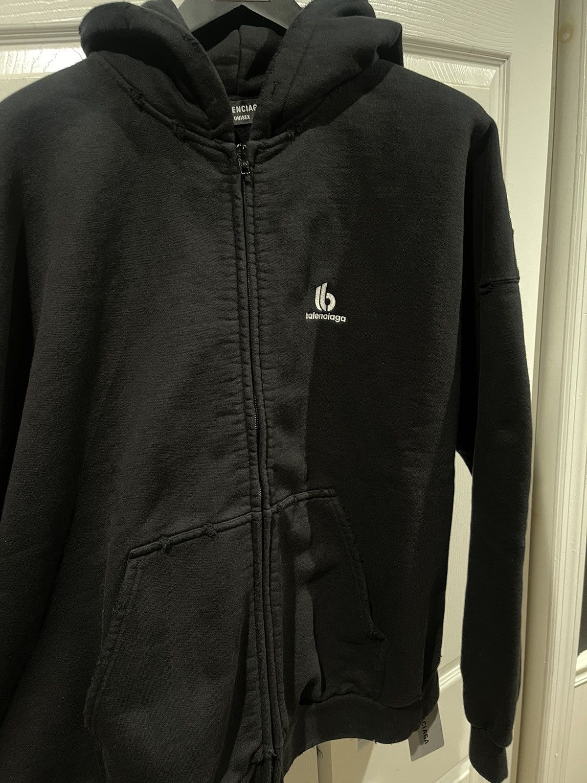 Balenciaga Balenciaga Destroyed Zip Up | Grailed