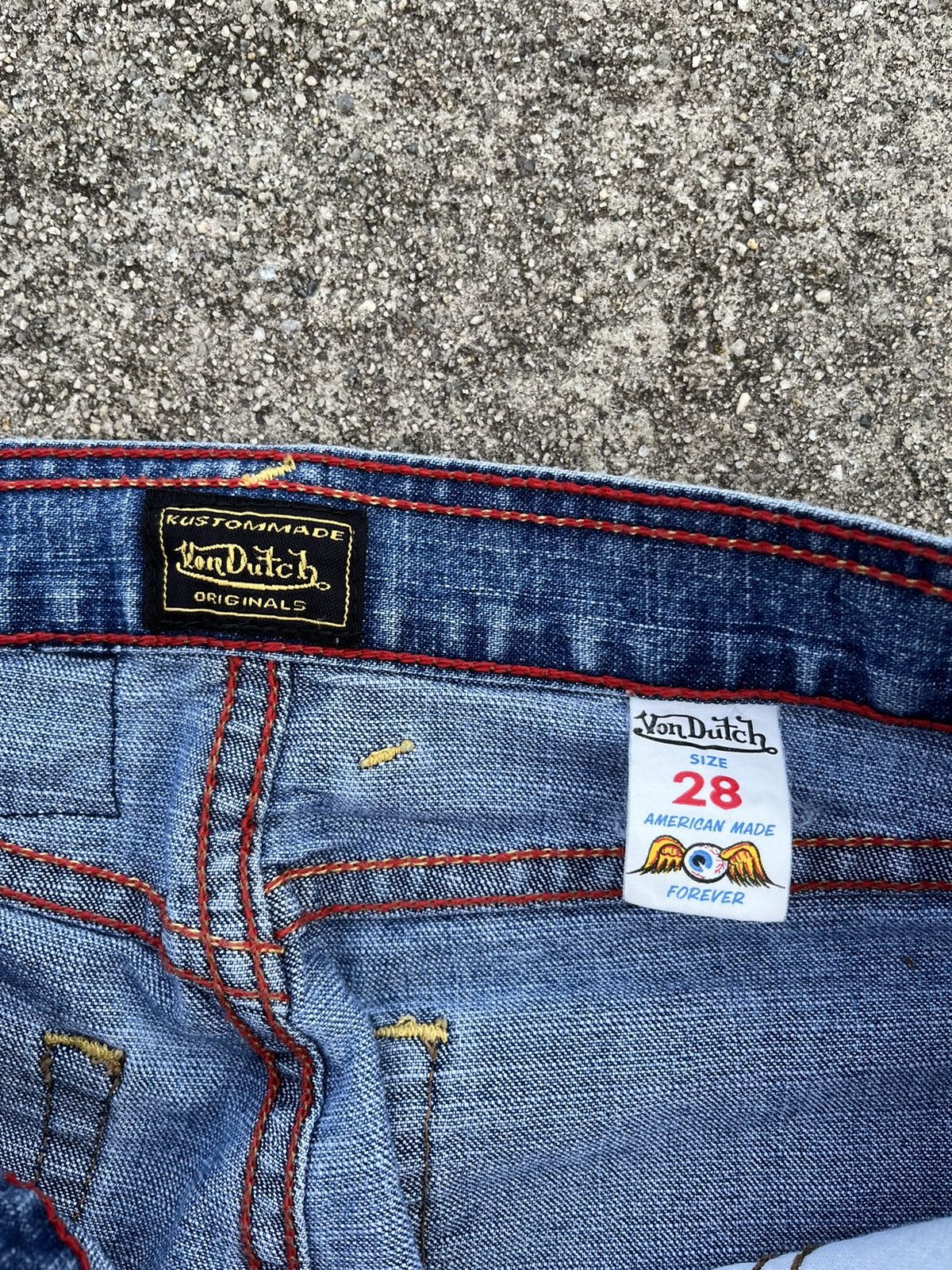Vintage Vintage Y2K Von Dutch Jeans 28x30 Patch Work Made in USA Size US 28 / EU 44 - 4 Thumbnail