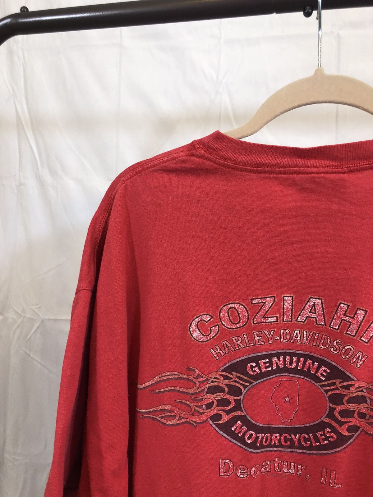 Harley Davidson Vintage Red Faded 2001 Oversized Tee Size US XXL / EU 58 / 5 - 11 Thumbnail