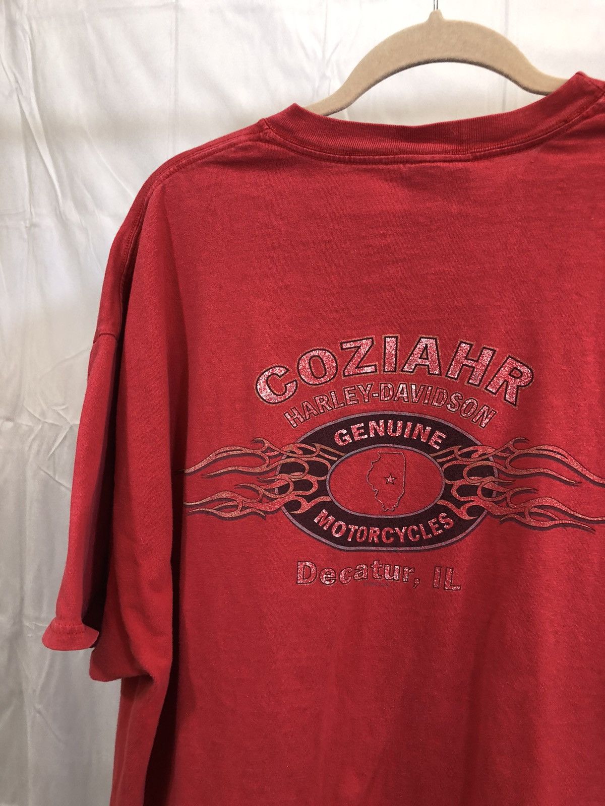 Harley Davidson Vintage Red Faded 2001 Oversized Tee Size US XXL / EU 58 / 5 - 10 Thumbnail