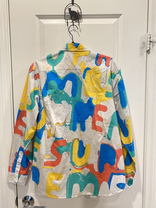 Supreme painted 2024 logo shirt