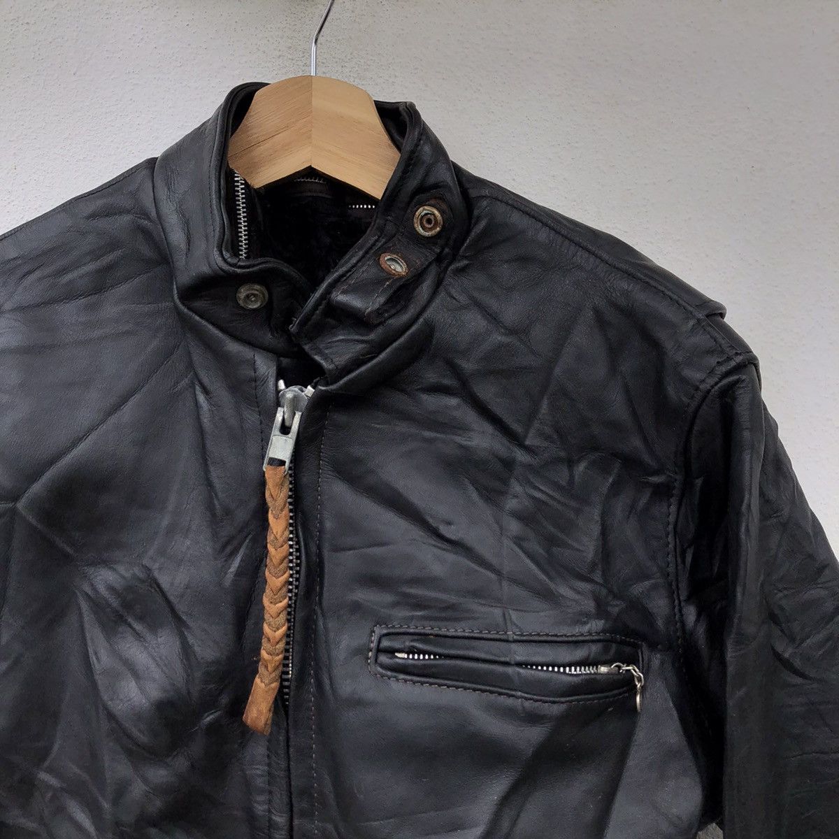 Schott VINTAGE 80’s SCHOTT BIKER LEATHER JACKET MADE IN USA Size US M / EU 48-50 / 2 - 2 Thumbnail
