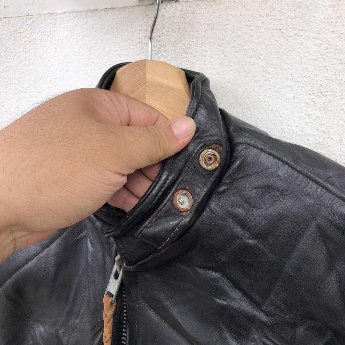 Schott VINTAGE 80’s SCHOTT BIKER LEATHER JACKET MADE IN USA Size US M / EU 48-50 / 2 - 7 Thumbnail