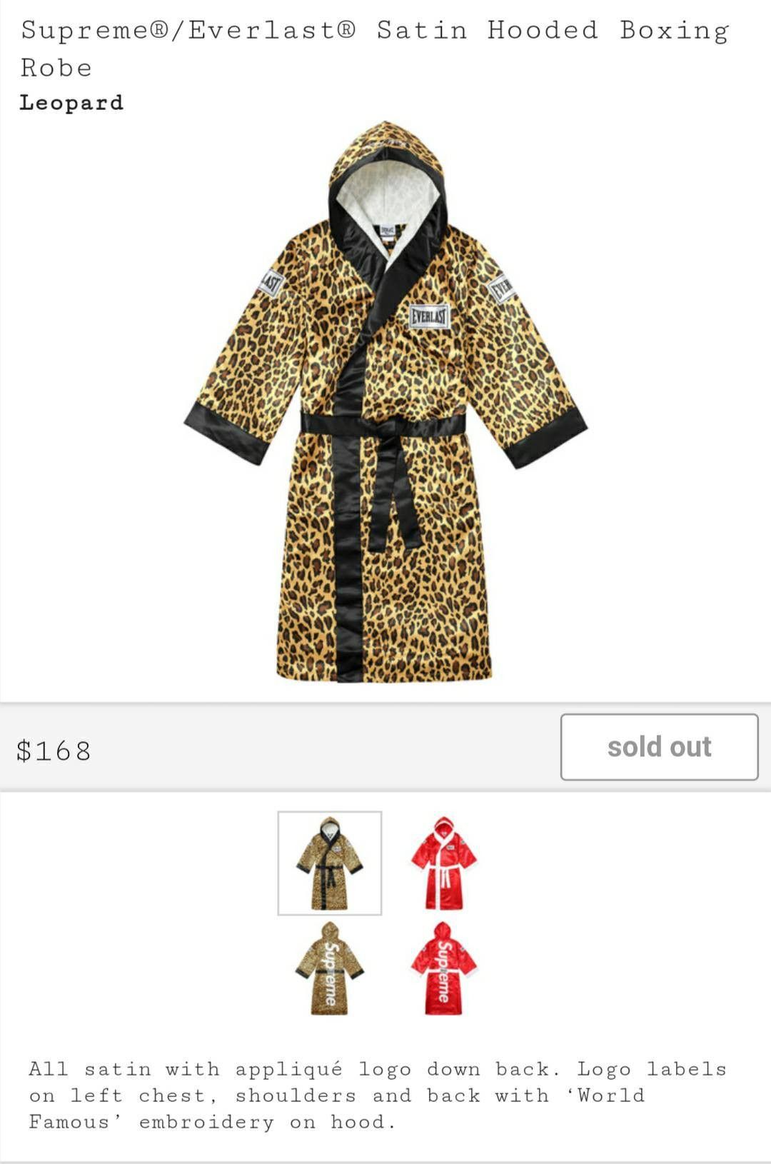 Supreme Supreme Everlast Boxing Robe Leopard | Grailed