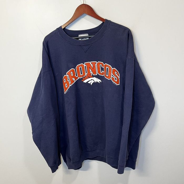 Vintage VTG 90s Lee Sport Denver Broncos NFL Blue Crewneck Sweater ...