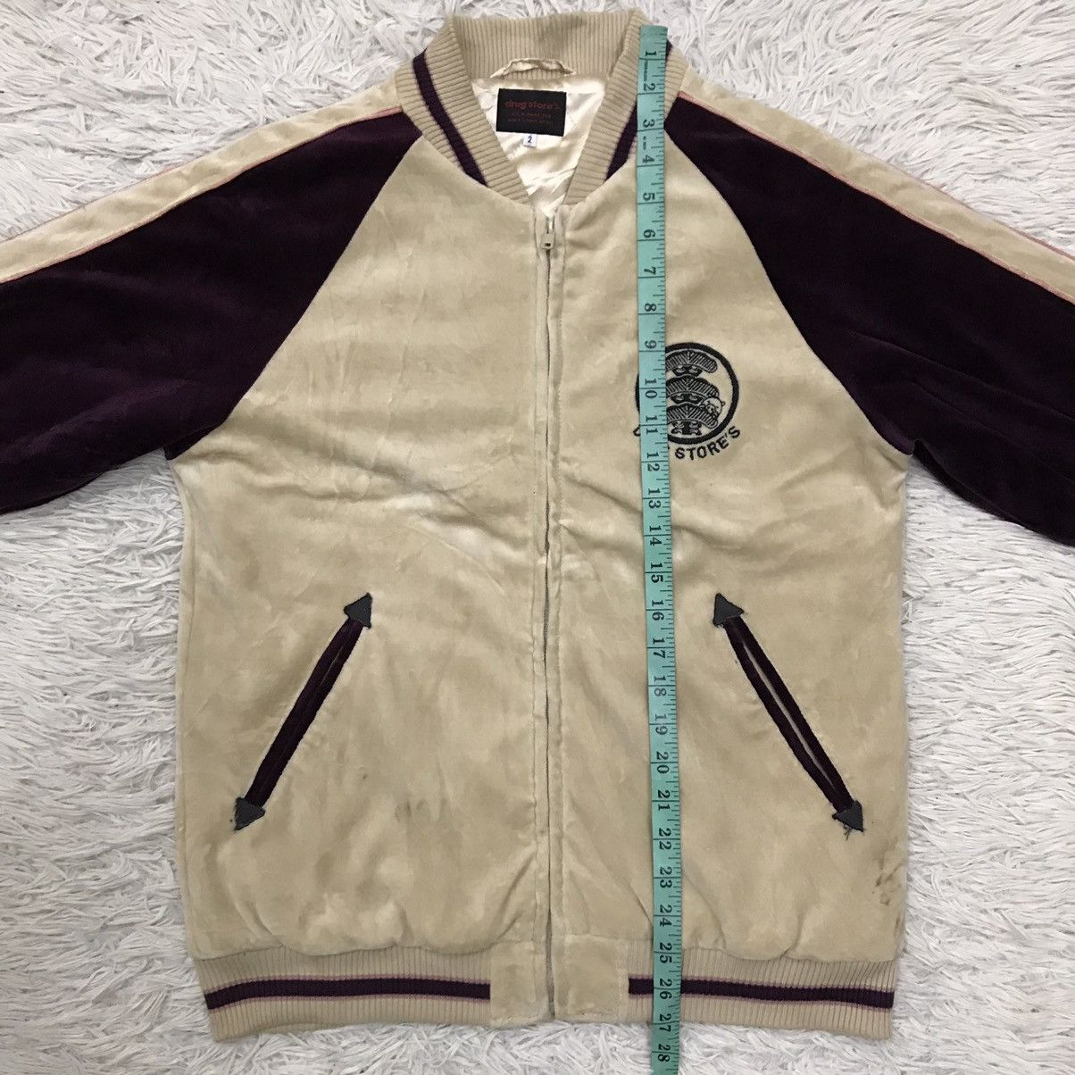Japanese Brand Vintage Drug Store’s Velvet biglogo bomber Jacket Size US M / EU 48-50 / 2 - 13 Thumbnail