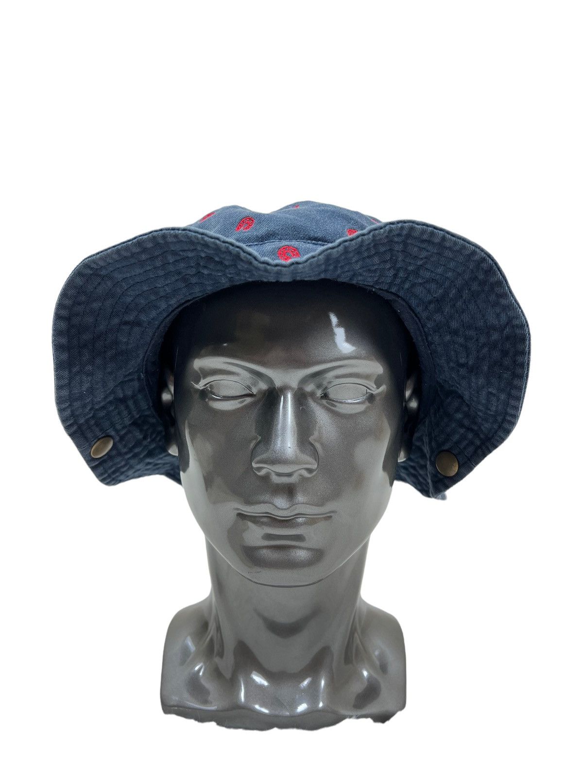 Vintage Basiquenti Monogram Horseshoes Logo Bucket Hat