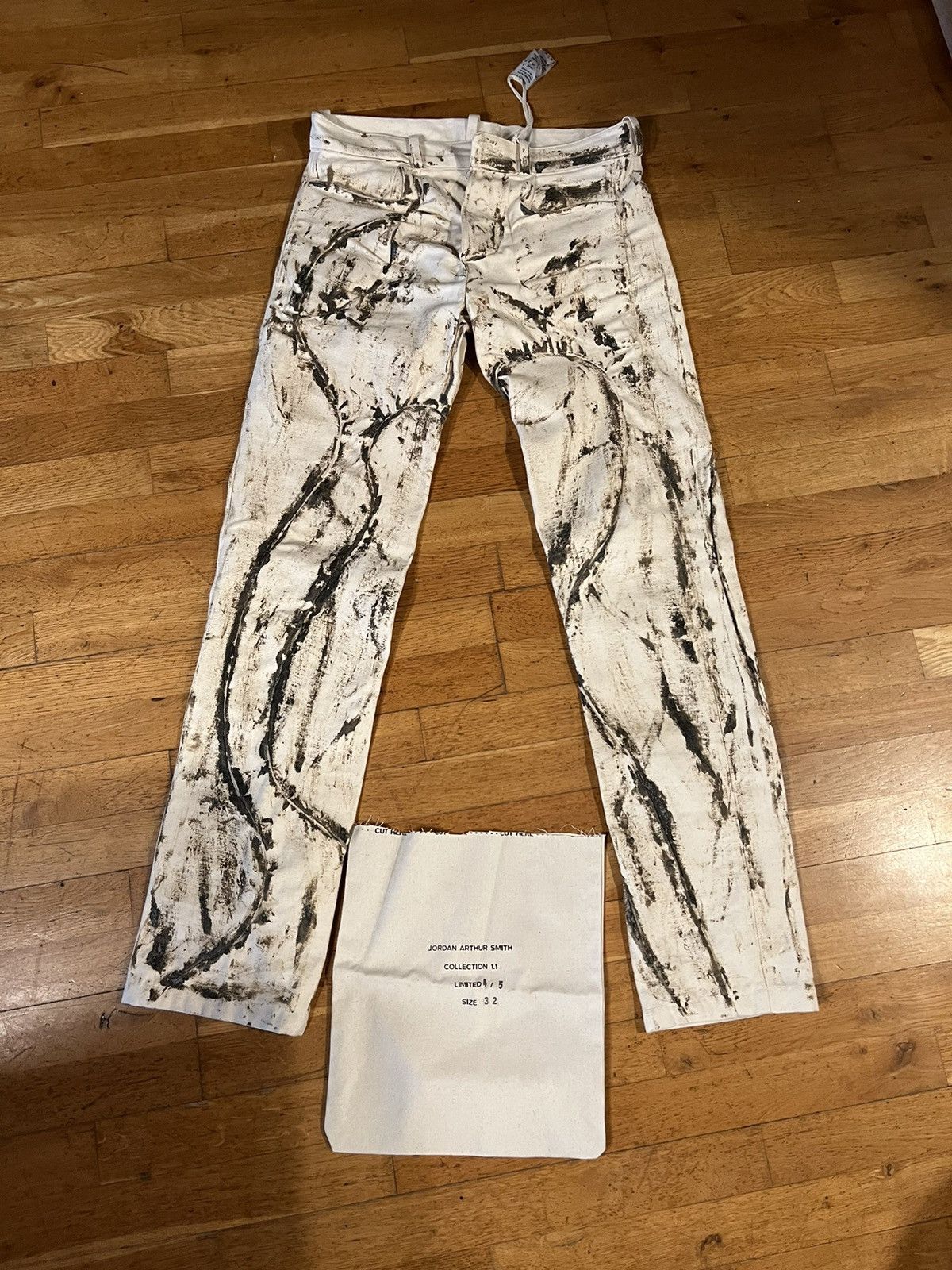 image of Jordan Arthur Smith Reversible Black Organic Seamed Denim in White, Men's (Size 32)