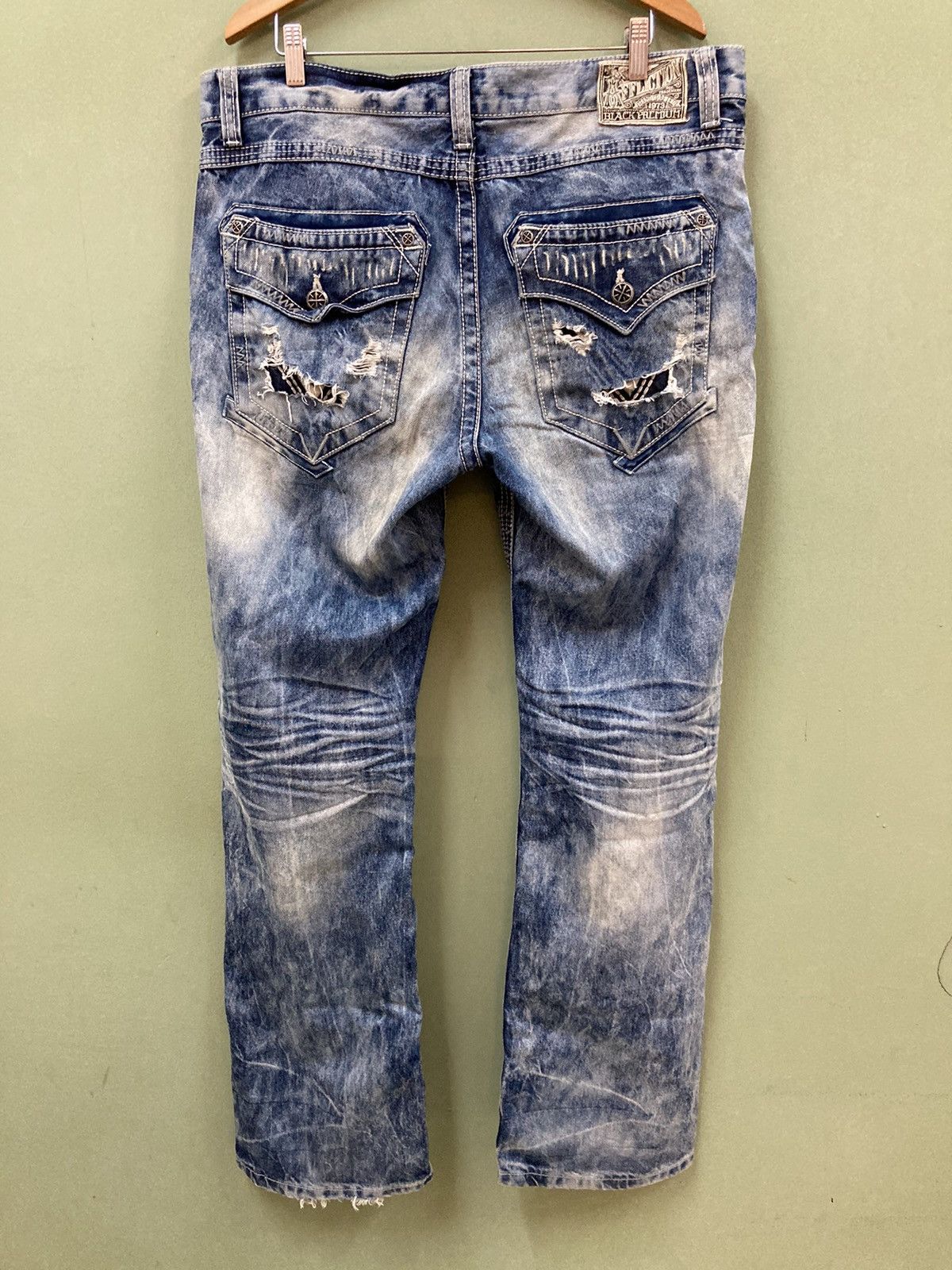Affliction AFFLICTION - REGULAR FIT DISTRESSED ACID WASH BLAKE DENIM Size US 38 / EU 54 - 5 Thumbnail