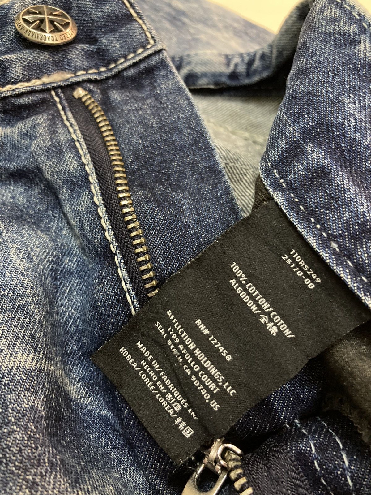 Affliction AFFLICTION - REGULAR FIT DISTRESSED ACID WASH BLAKE DENIM Size US 38 / EU 54 - 14 Thumbnail