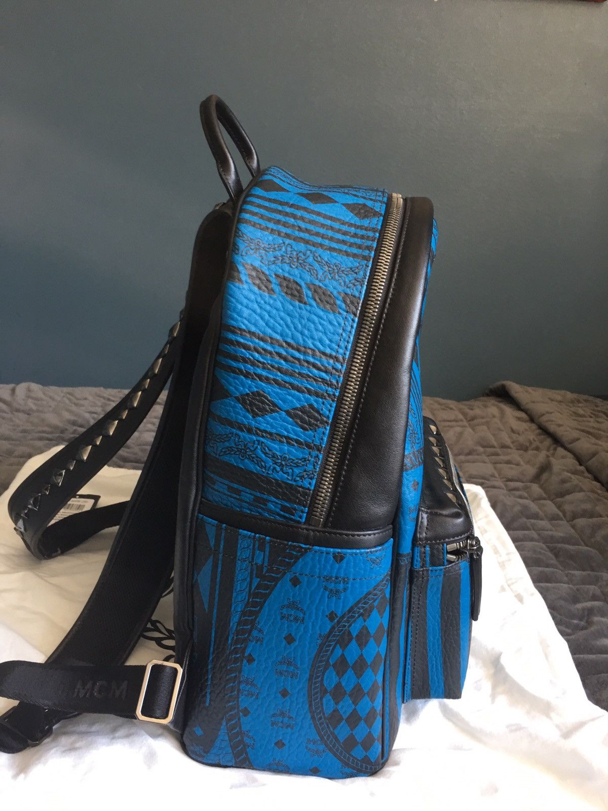 MCM MCM Stark Baroque Print Backpack Munich Blue Size ONE SIZE - 3 Thumbnail