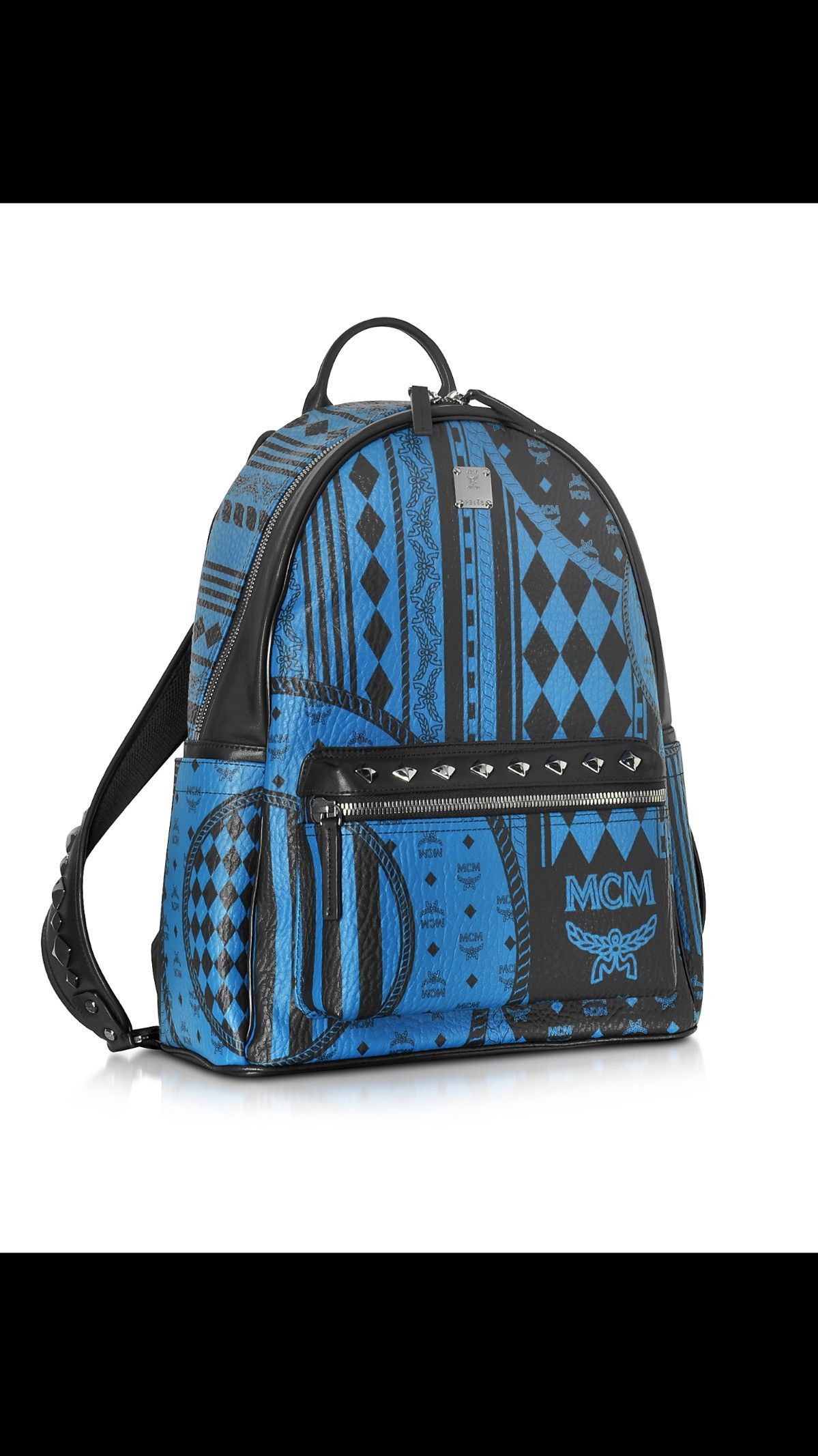 MCM MCM Stark Baroque Print Backpack Munich Blue Size ONE SIZE - 1 Thumbnail