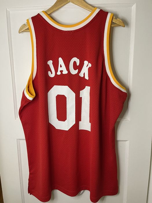 Travis scott x br x best sale mitchell & ness rockets jersey red