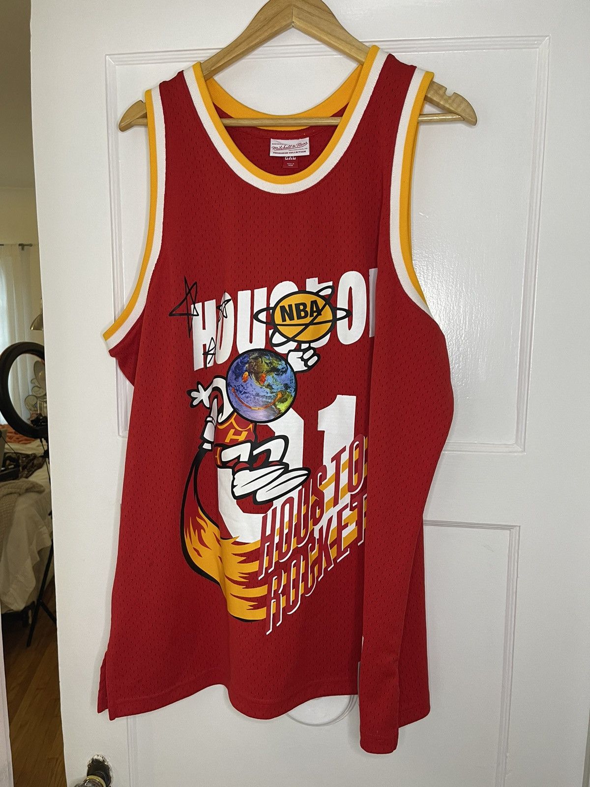 Cactus Jack by Travis Scott x BR x Mitchell & Ness Rockets Jersey 'Red' | Men's Size M