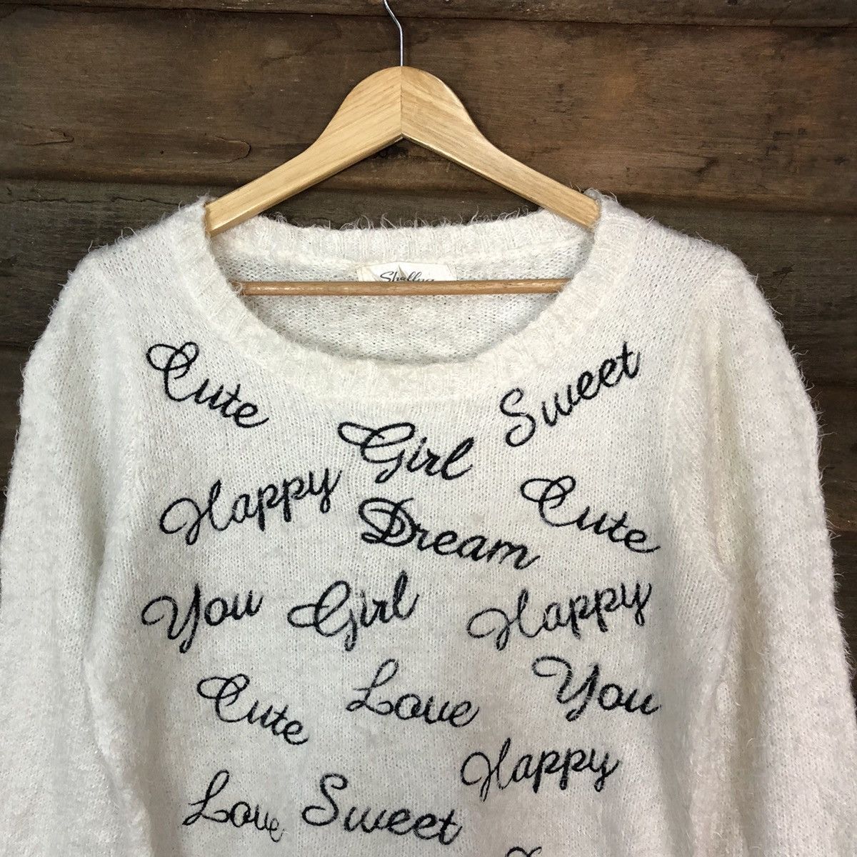 Homespun Knitwear × Japanese Brand Shellna White Shag Shaggy Fur Mohair Knitwear #7013 Size S / US 4 / IT 40 - 2 Thumbnail