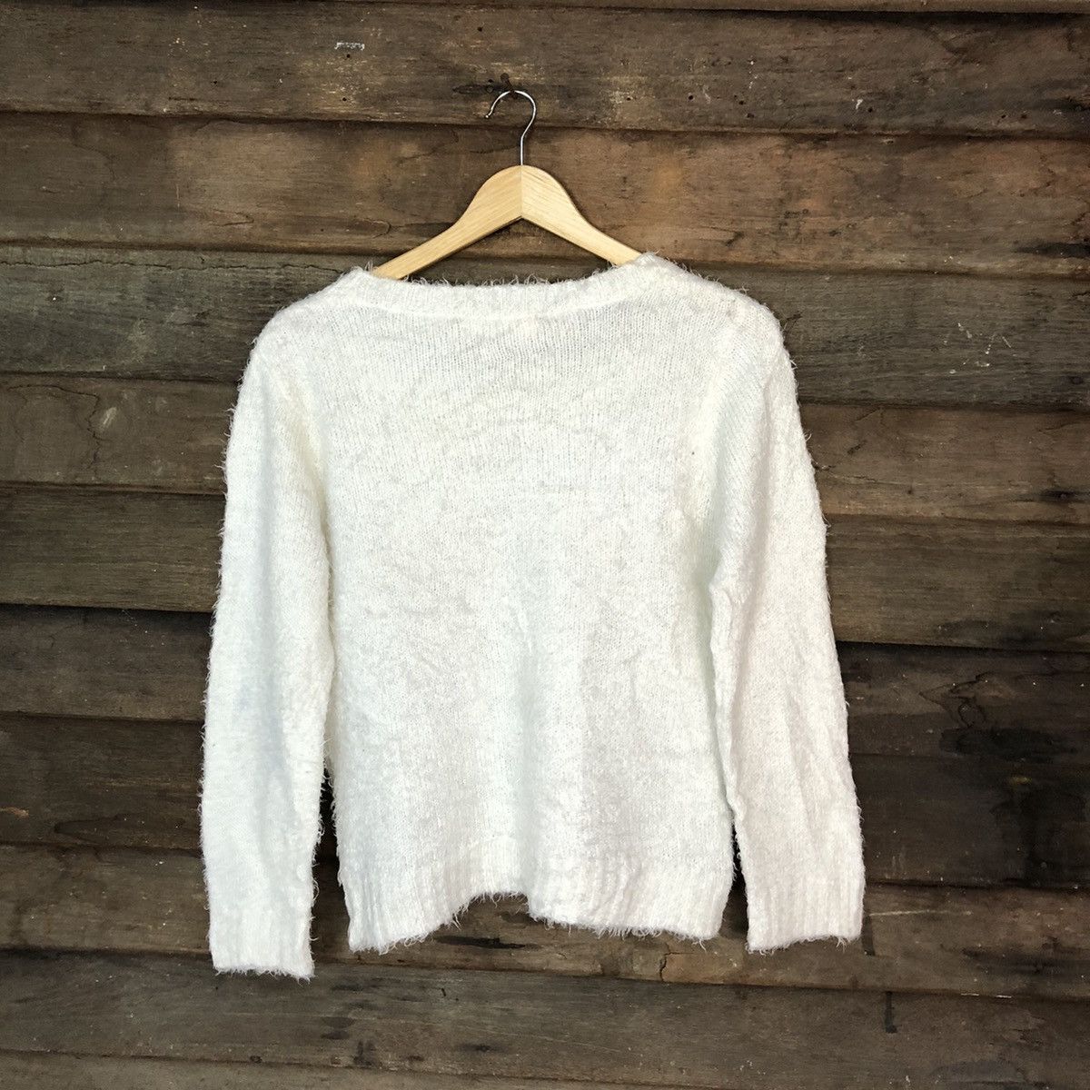 Homespun Knitwear × Japanese Brand Shellna White Shag Shaggy Fur Mohair Knitwear #7013 Size S / US 4 / IT 40 - 9 Thumbnail