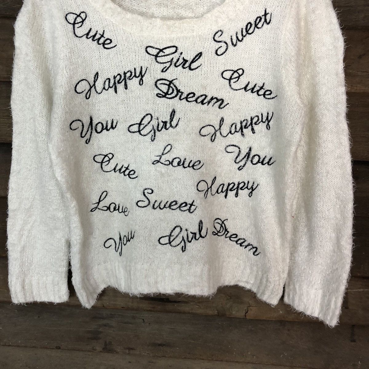 Homespun Knitwear × Japanese Brand Shellna White Shag Shaggy Fur Mohair Knitwear #7013 Size S / US 4 / IT 40 - 3 Thumbnail