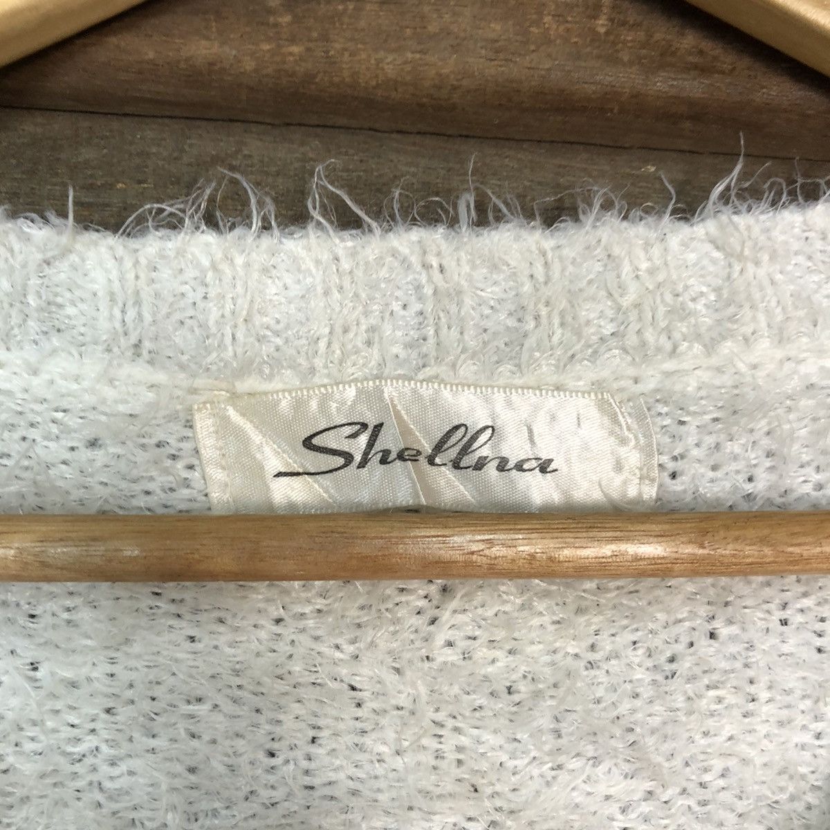 Homespun Knitwear × Japanese Brand Shellna White Shag Shaggy Fur Mohair Knitwear #7013 Size S / US 4 / IT 40 - 7 Thumbnail