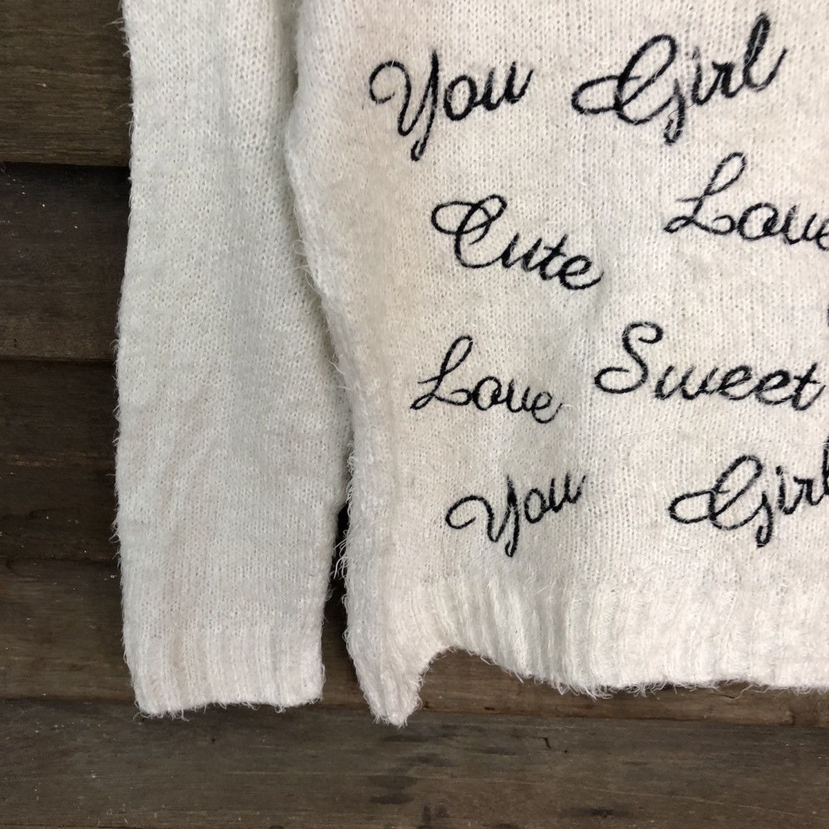 Homespun Knitwear × Japanese Brand Shellna White Shag Shaggy Fur Mohair Knitwear #7013 Size S / US 4 / IT 40 - 4 Thumbnail