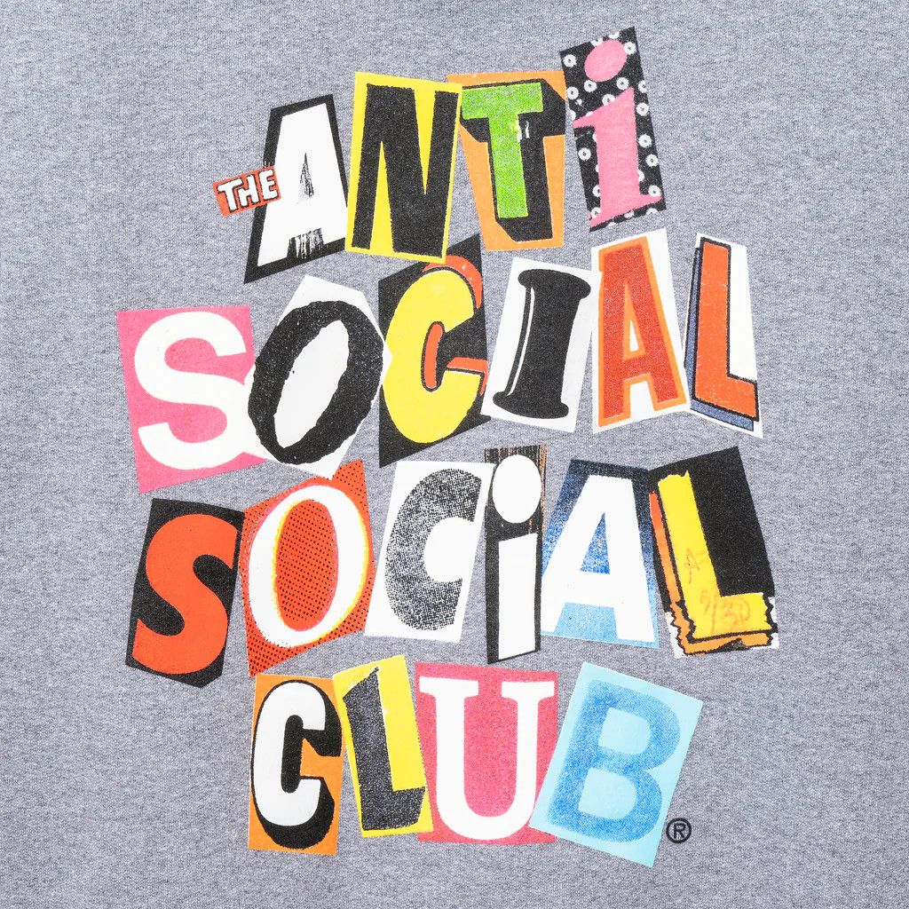 Anti Social Social Club DS ASSC Torn Pages Of Our Story Heather Gray Zip Hoody Bape Size US XXL / EU 58 / 5 - 3 Thumbnail