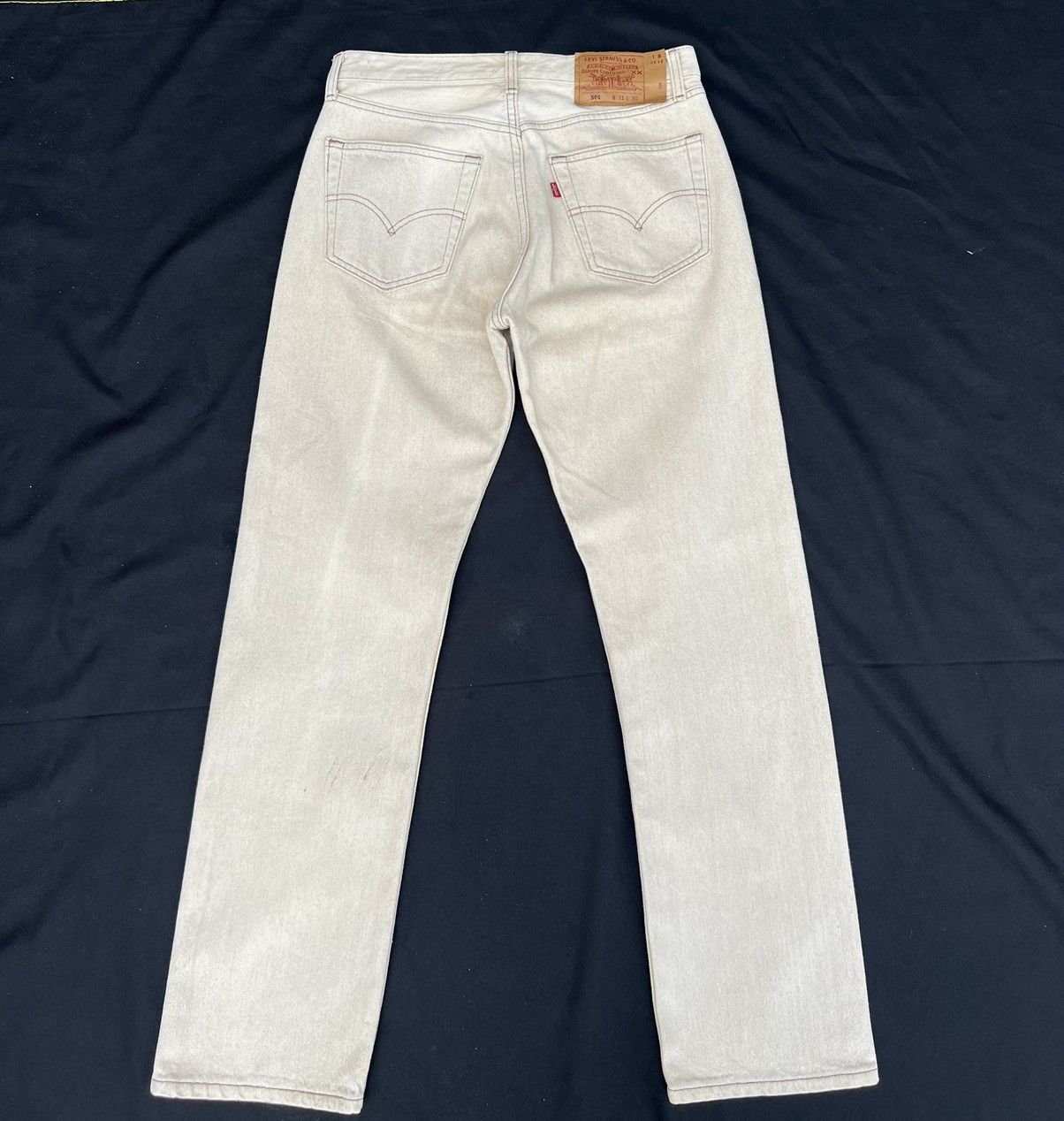 Levi's Vintage 1997 Levi’s 501 Sun Fade Cream Denim Jeans Size US 31 - 2 Thumbnail