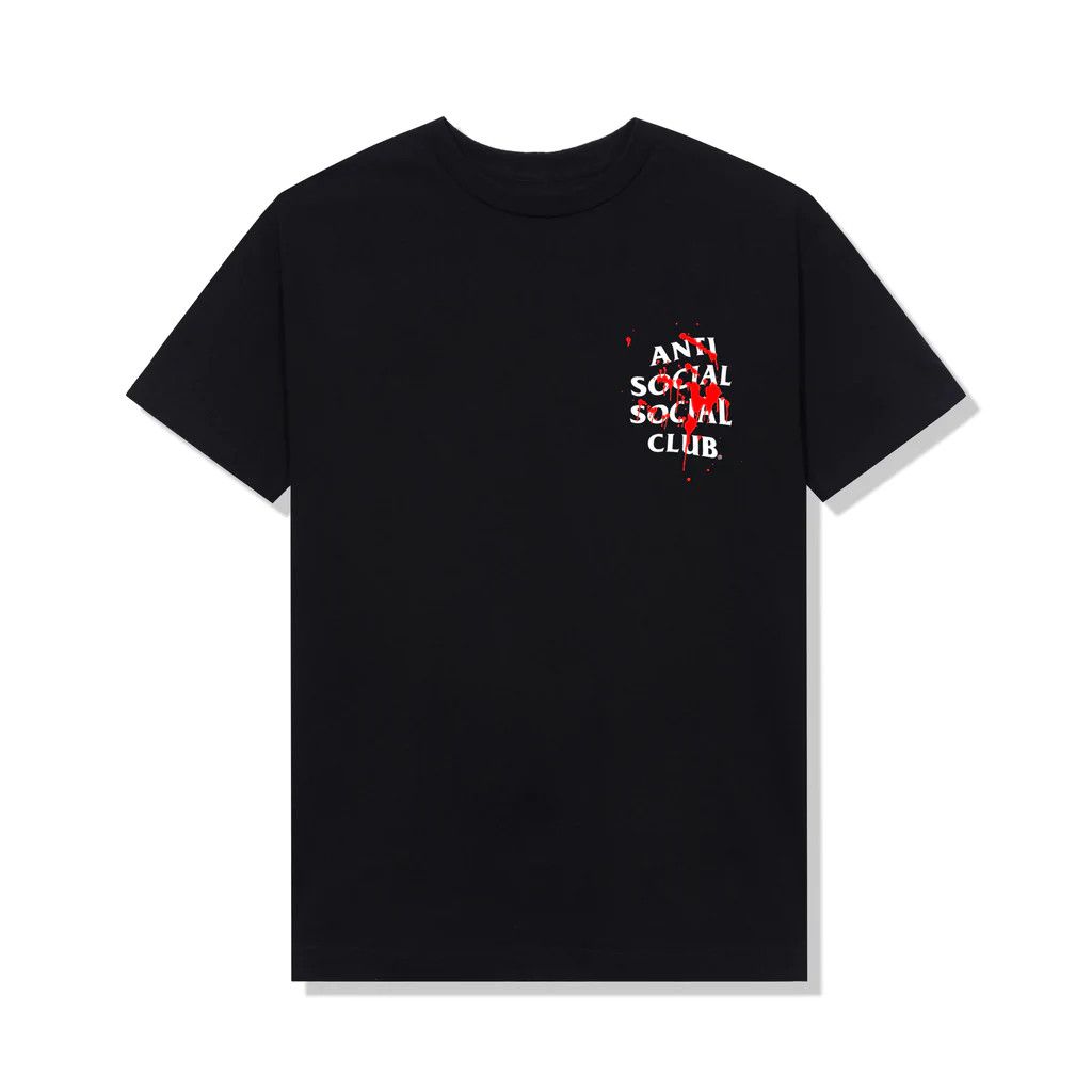 Image of Anti Social Social Club x Members Only Ds Halloween White Assc Imprint Black Tee Bape Kith Ftp Fog 