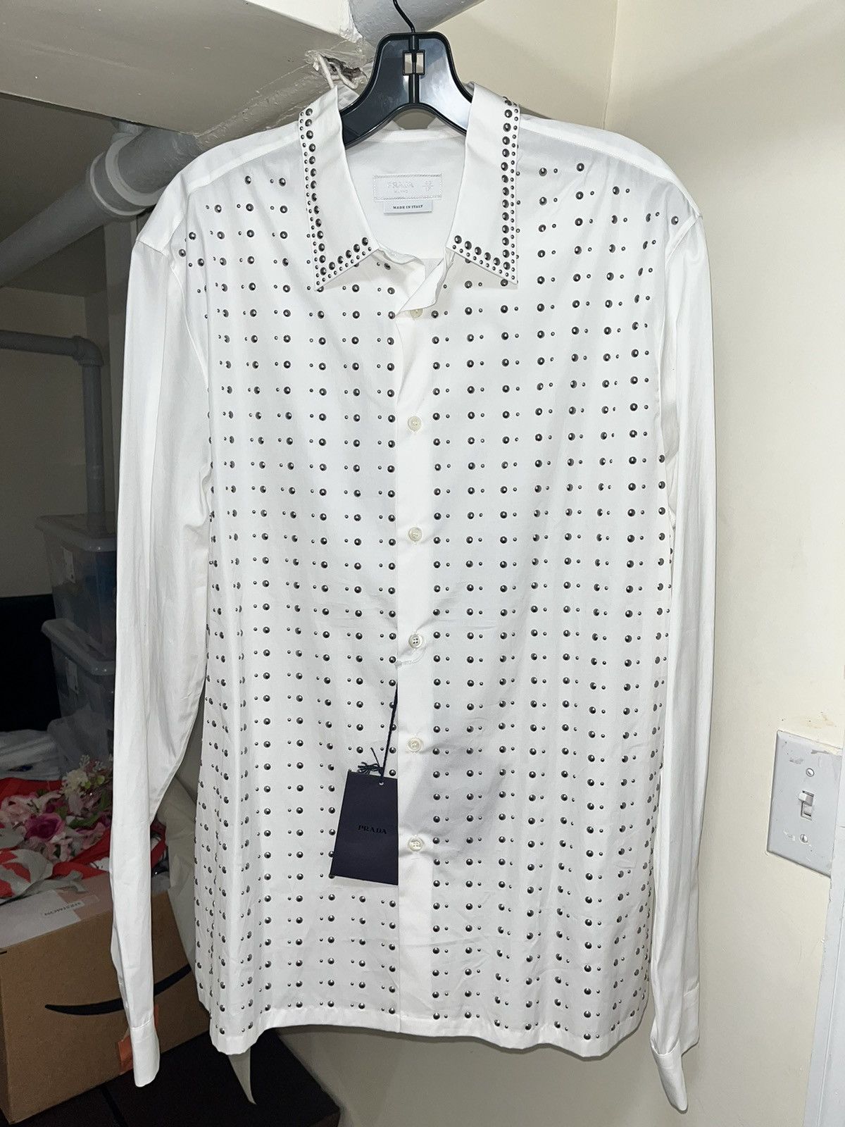 Prada Prada Studded Cotton Shirt Sz 43 | Grailed