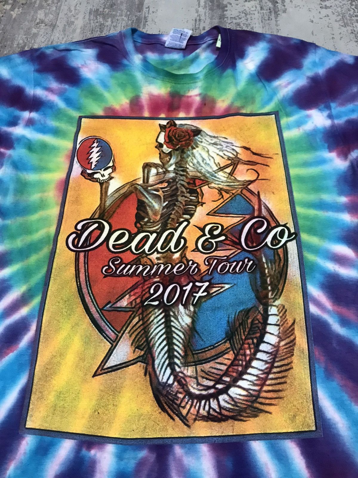 Band Tees × Grateful Dead × Vintage Grateful Dead Summer Tour Dead & Company Tie Dye Shirt Size US M / EU 48-50 / 2 - 3 Thumbnail