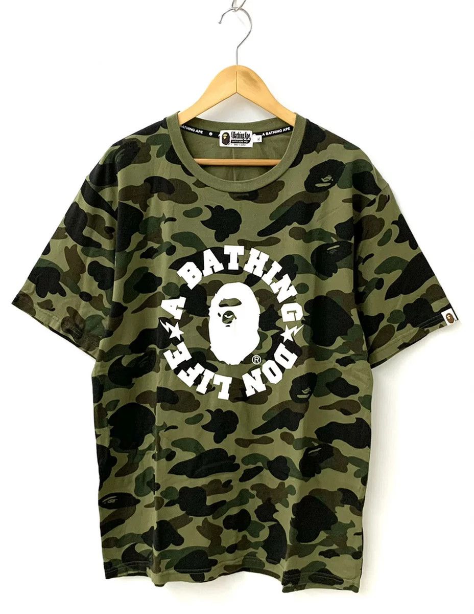 Short Sleeve T-Shirts Khaki Camouflage Logo Printed Cotton