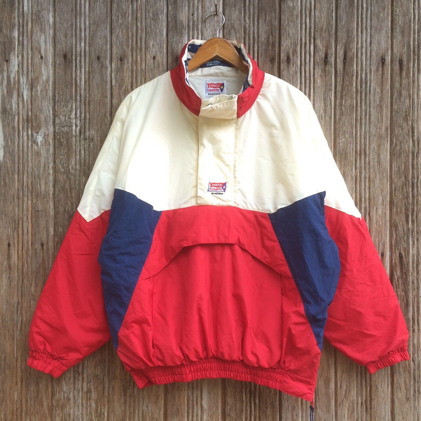 Enrico Coveri Enrico Coveri Bandiera Anorak Style Jacket Bomber Jacket Size US L / EU 52-54 / 3 - 1 Thumbnail