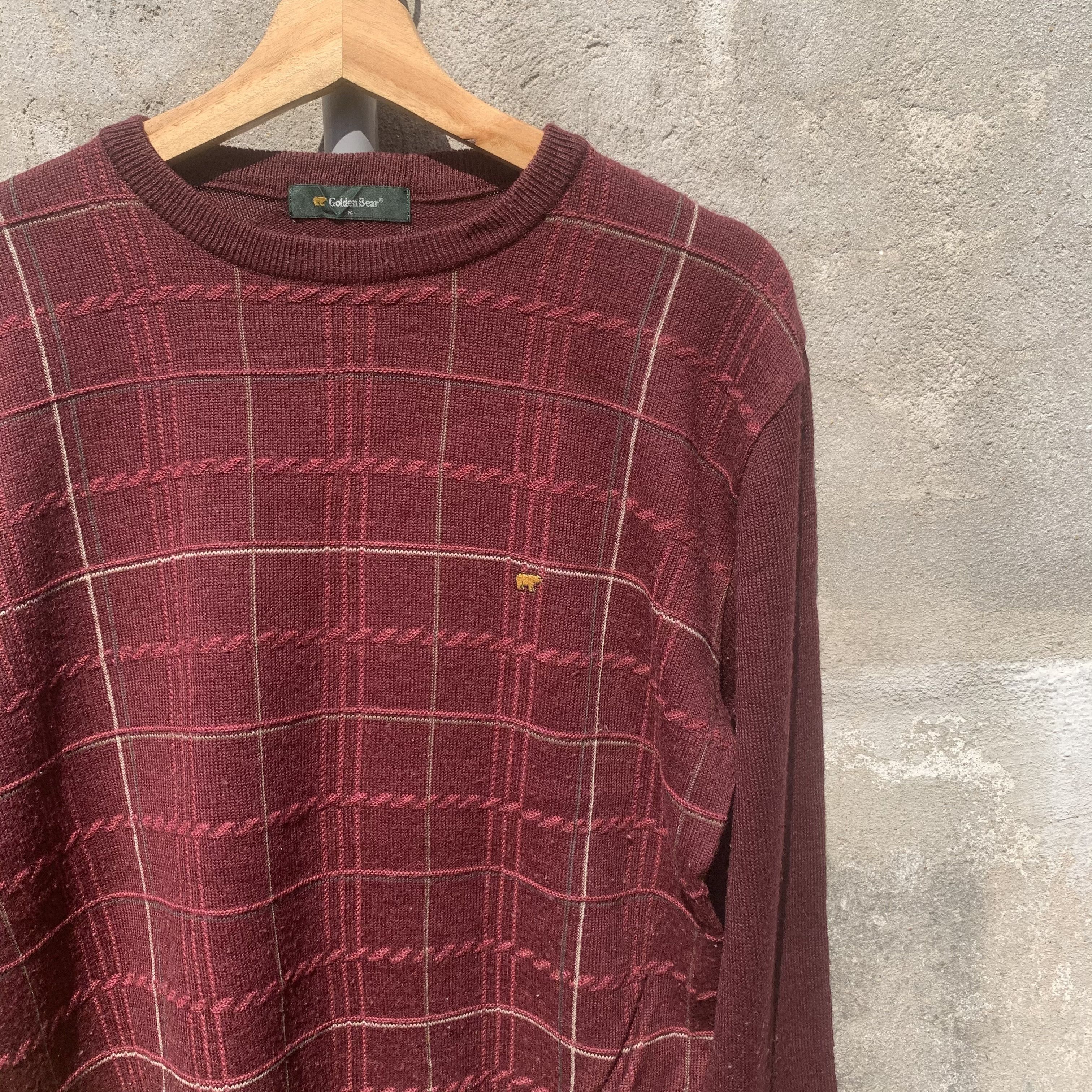 Golden Bear Vintage Golden Bear Small Logo Check Knit Sweater Pullover Size US M / EU 48-50 / 2 - 2 Thumbnail