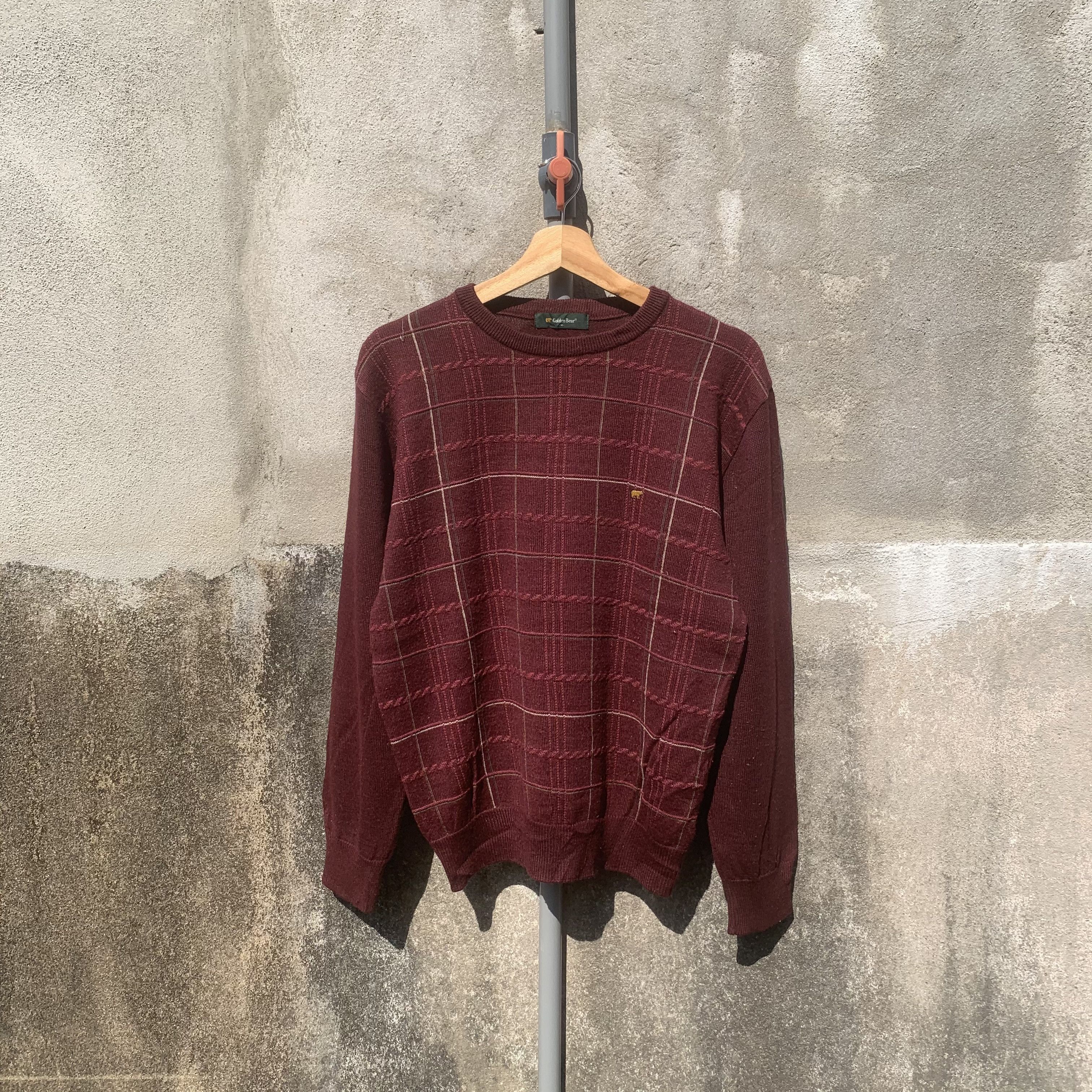 Golden Bear Vintage Golden Bear Small Logo Check Knit Sweater Pullover Size US M / EU 48-50 / 2 - 1 Thumbnail