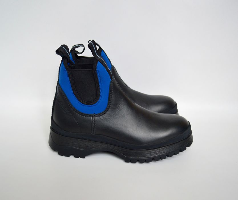 Prada A/W 18 Black/Royal Blue 'Brixxen' Boots Size US 7.5 / EU 40-41 - 2 Preview