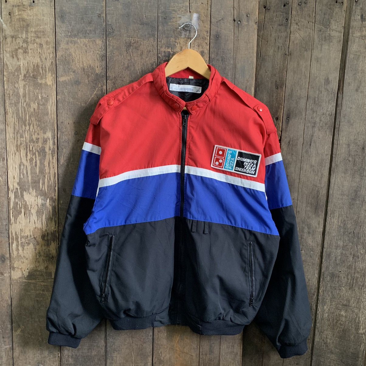 VTG 90s Mens Dominos Pizza Delivery Full Zip Jacket Windbreaker Sz newest L-XL Nylon