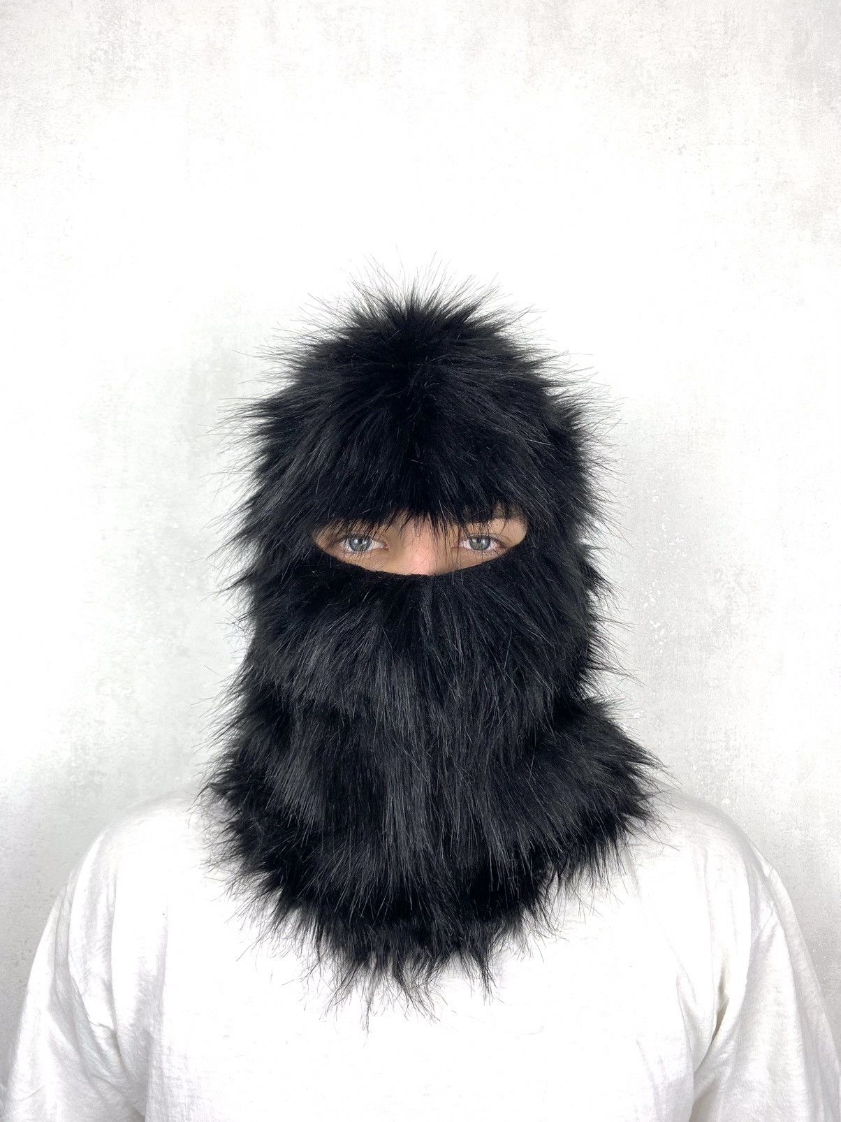 Japanese Brand × Vintage Vintage 90s Alt Fuzzy Mohair Ushanka Ski Mask Hat Size ONE SIZE - 3 Thumbnail