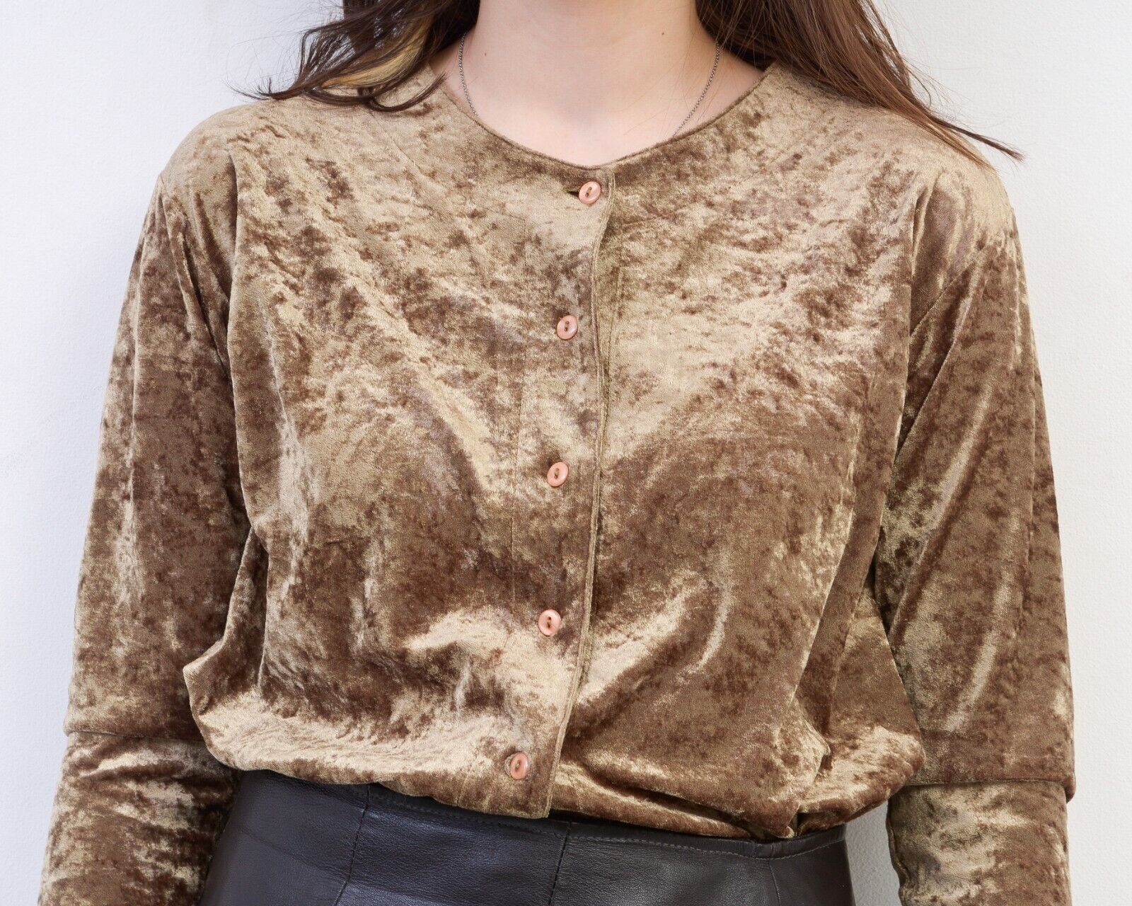 Other × Vintage 90's Velvet Blazer Jacket Button Shirt Chic Basic Office Size M / US 6-8 / IT 42-44 - 4 Thumbnail