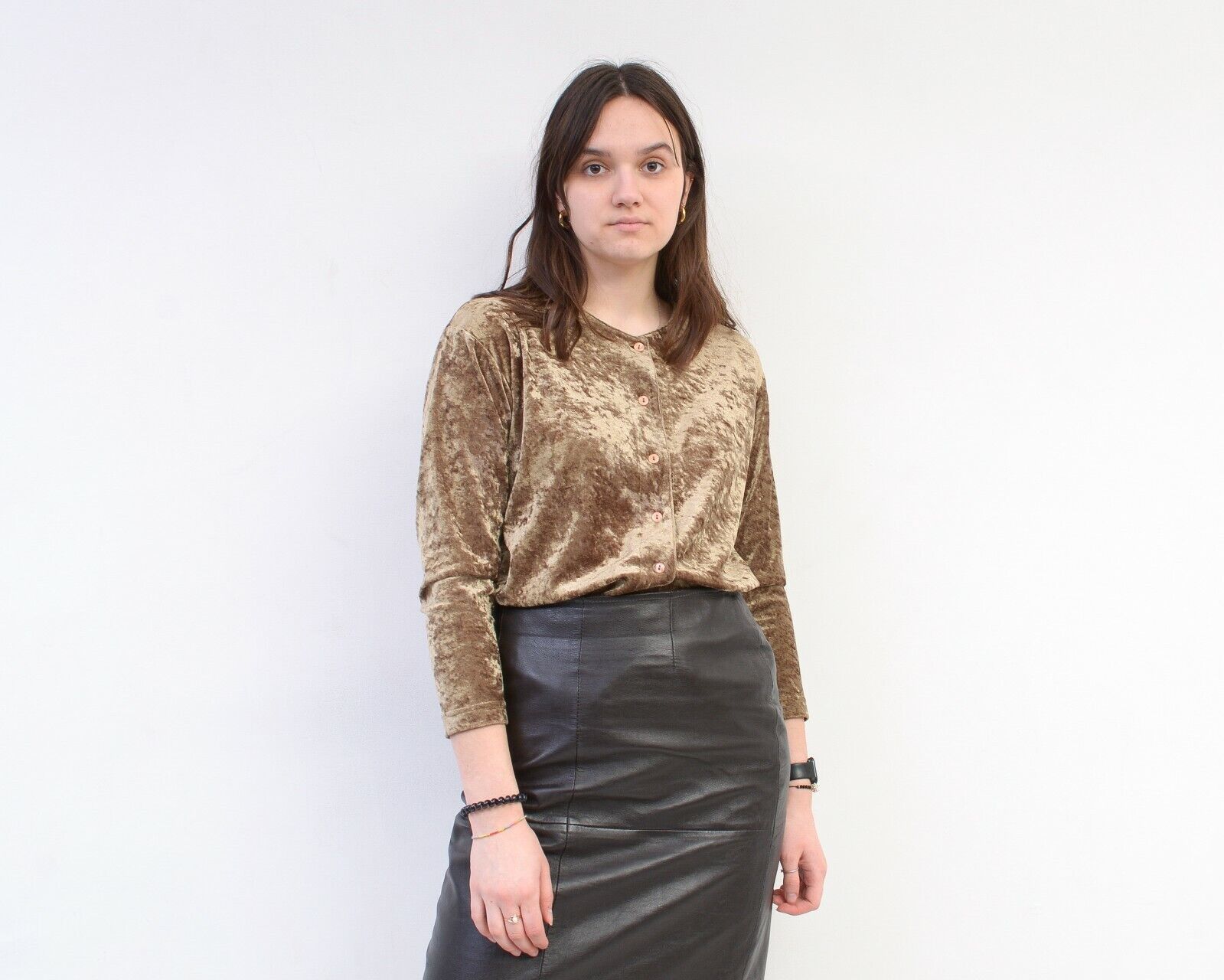 Other × Vintage 90's Velvet Blazer Jacket Button Shirt Chic Basic Office Size M / US 6-8 / IT 42-44 - 1 Thumbnail